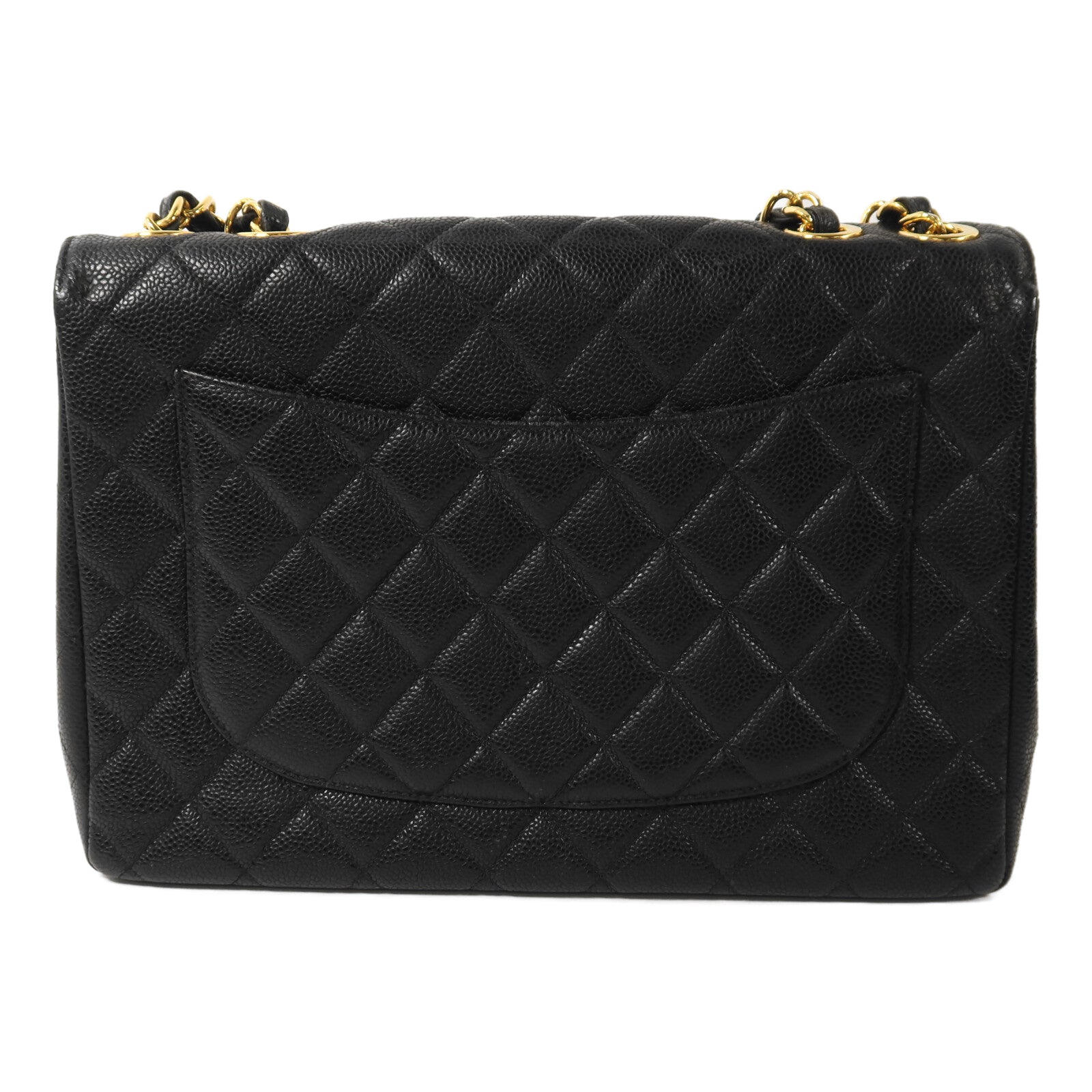 CHANEL 牛皮皮革Vintage Classic Large金扣鏈帶肩背袋