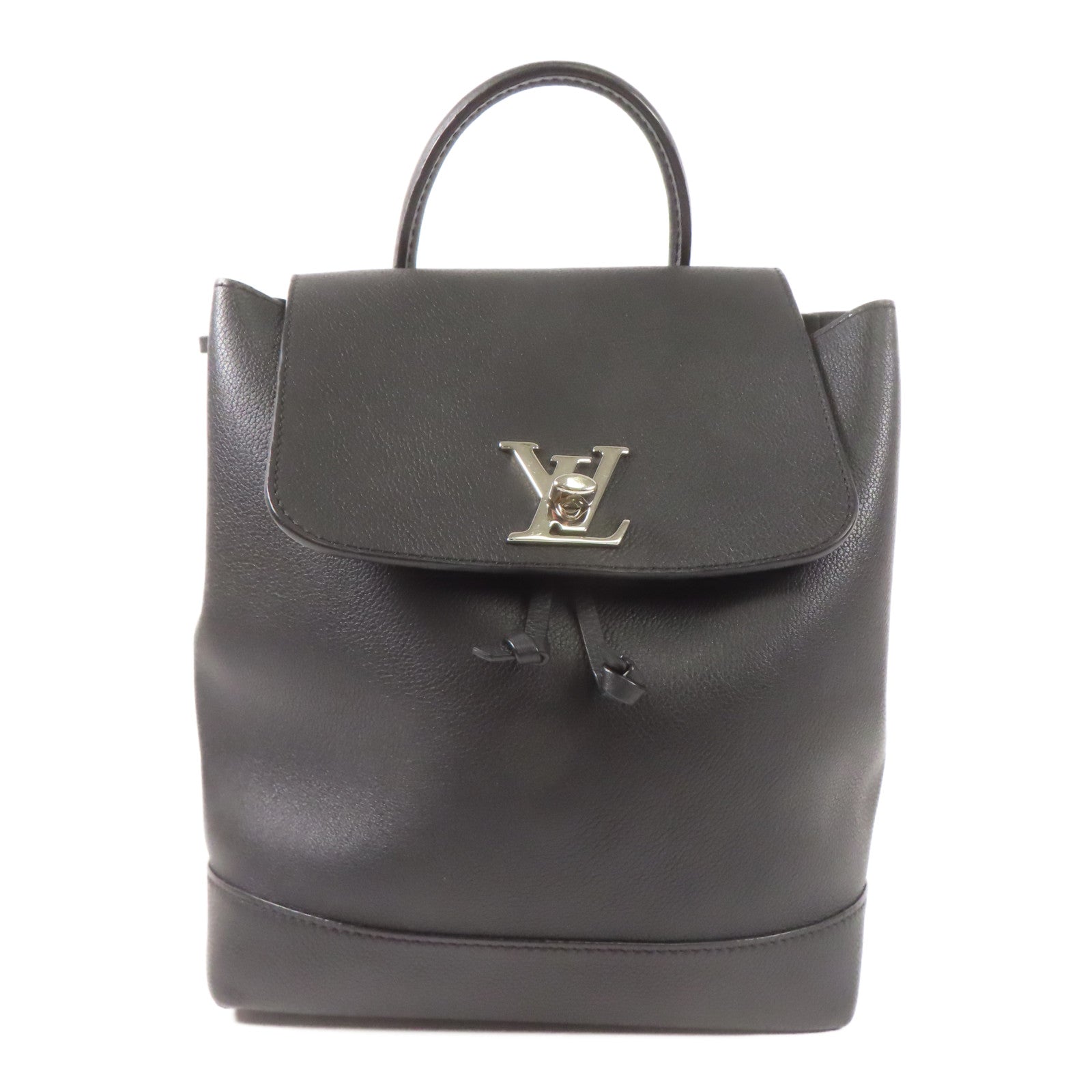 LOUIS VUITTON LV SHW Lock Me Backpack M41815 Calfskin Leather Black Noir