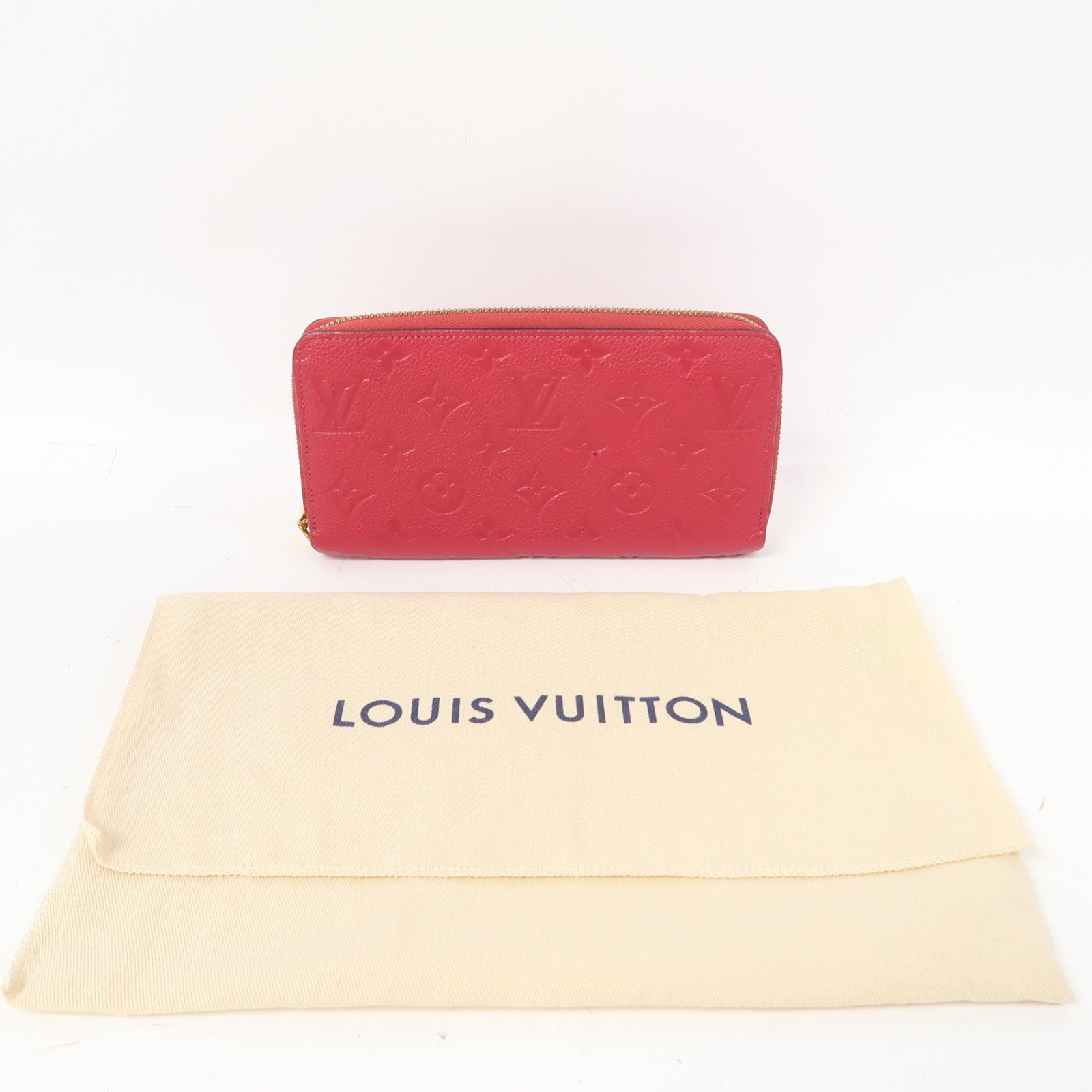 LOUIS VUITTON Monogram Empreinte Long Wallet金扣長錢包粉紅色