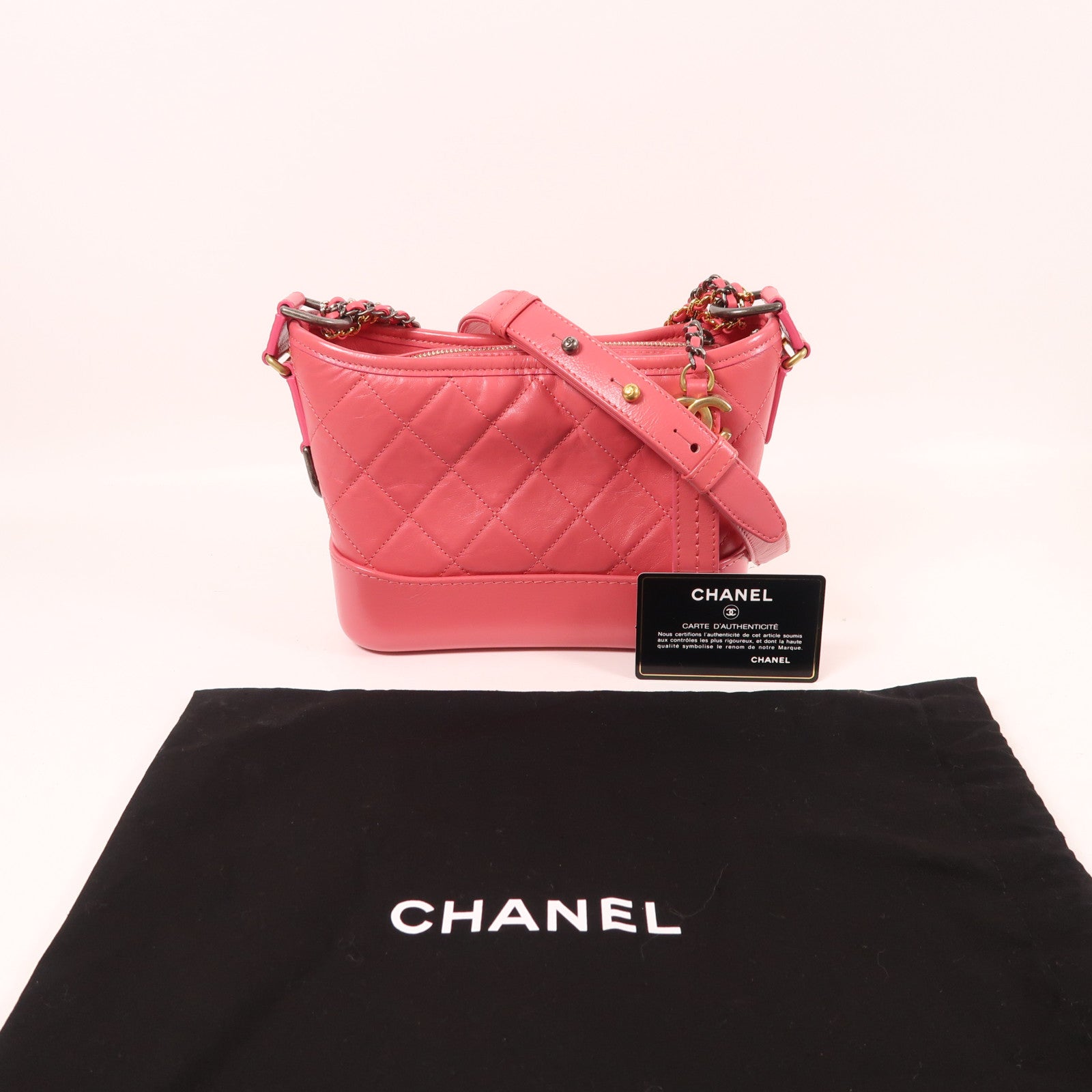 CHANEL 牛皮皮革Gabrielle鏈帶肩背袋