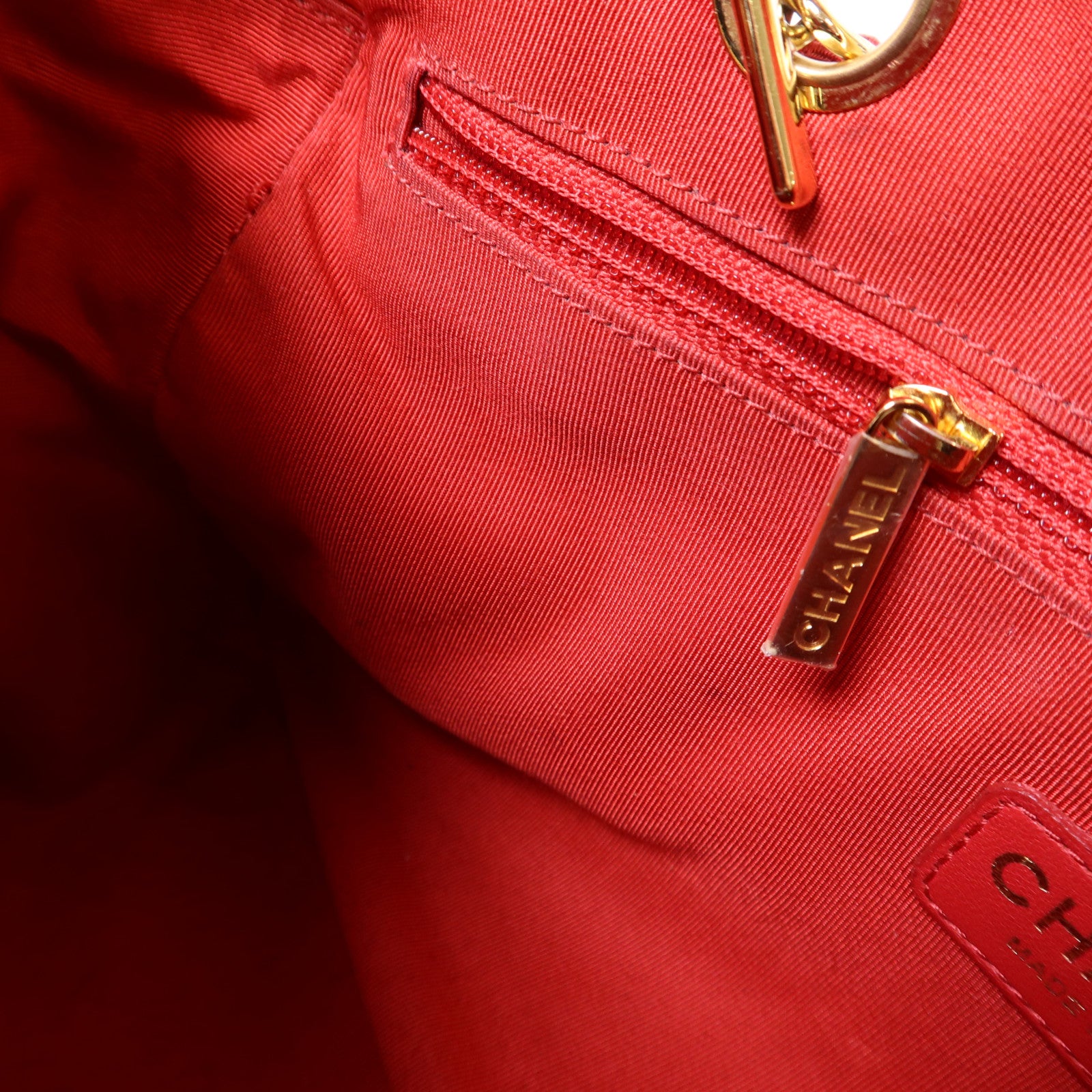 CHANEL 布料Chain Shoulder Bag金扣鏈帶肩背袋