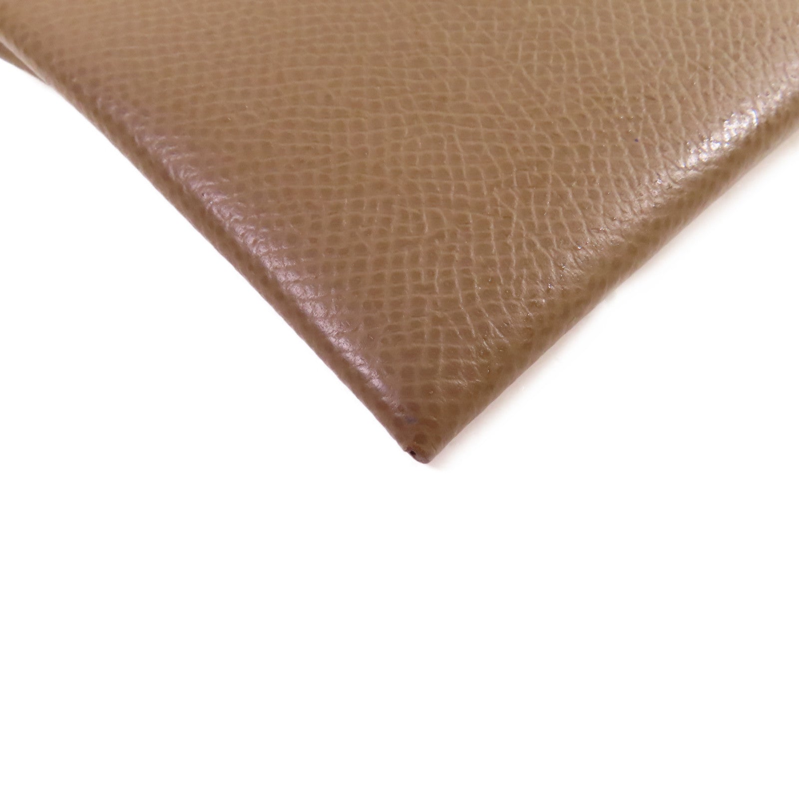 HERMES Epsom皮革Bastia Coin Purse銀扣零錢包Etoupe大象灰色
