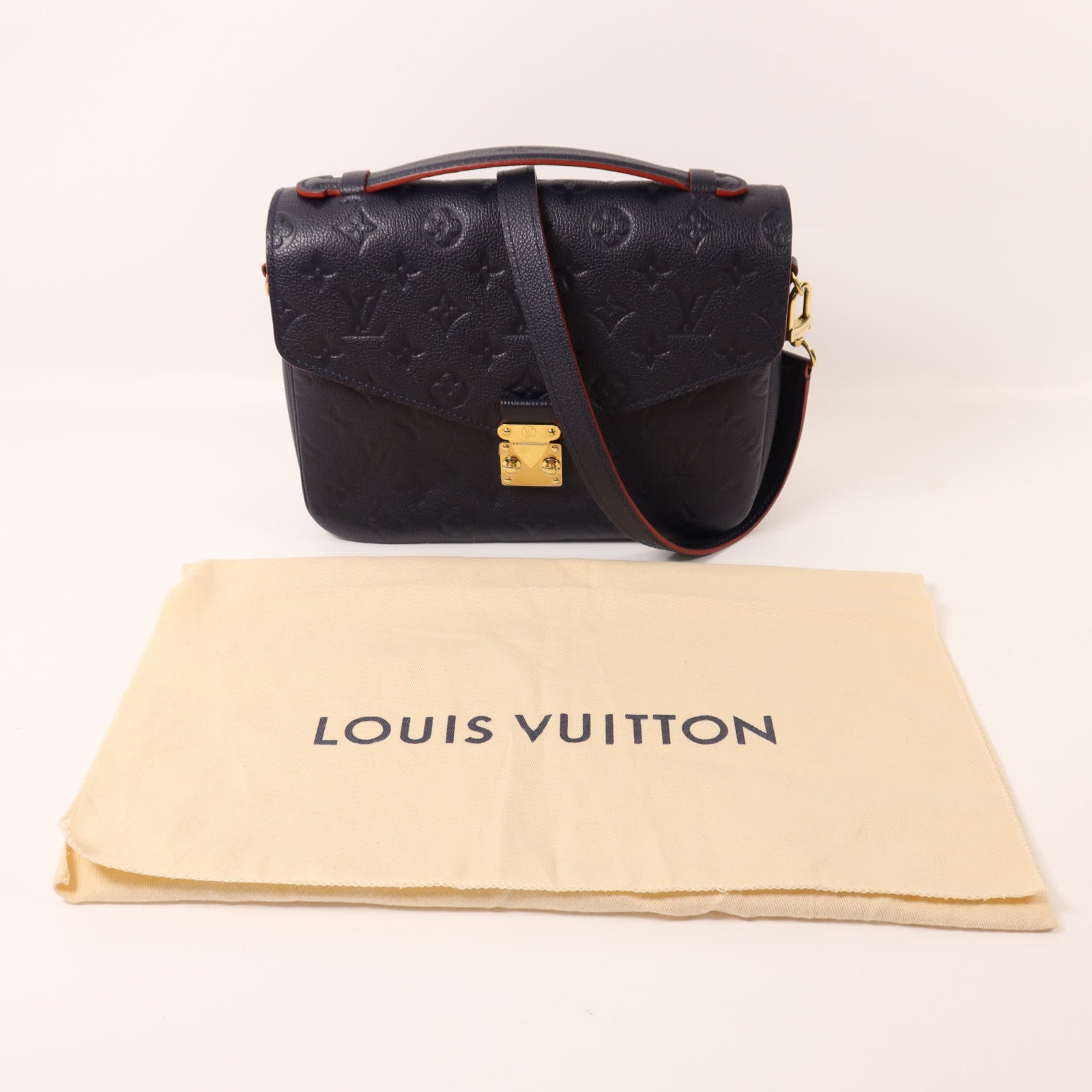 LOUIS VUITTON Monogram Empreinte Pochette Metis金扣手挽肩背兩用袋