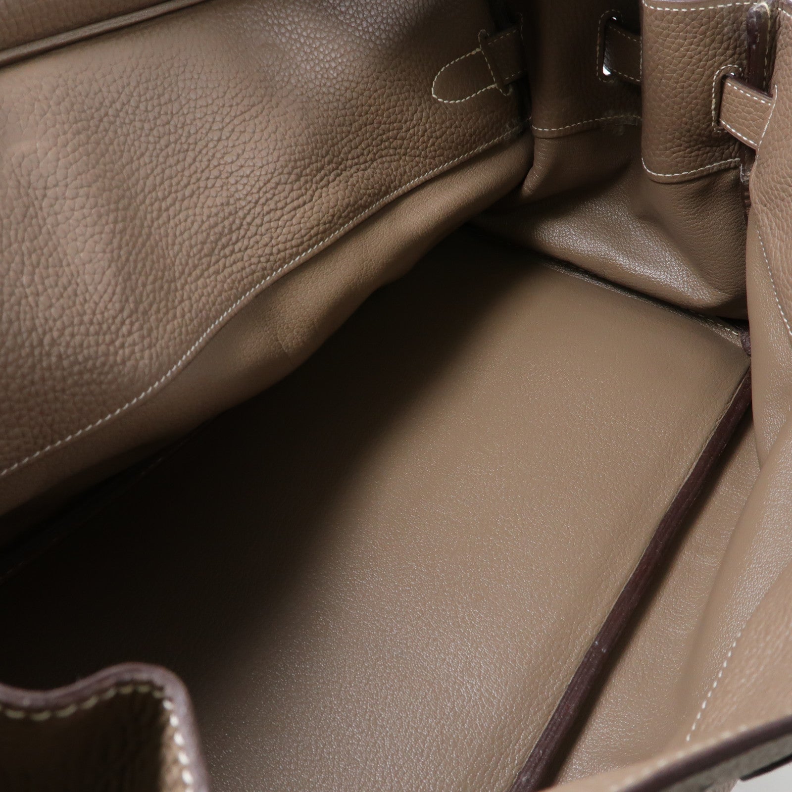 HERMES Clemence皮革Shoulder Birkin銀扣肩背袋大象灰色