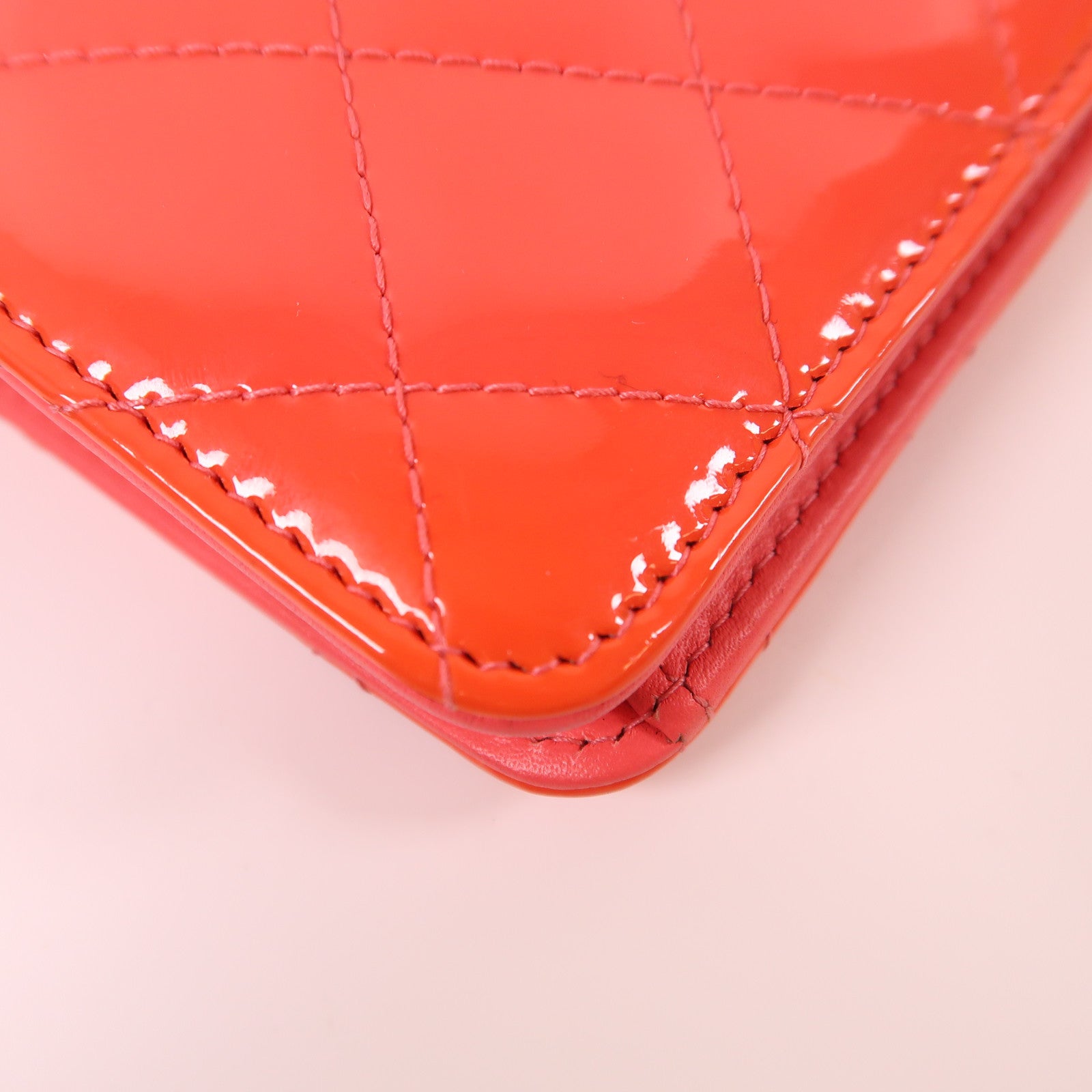 CHANEL 漆皮皮革Long Wallet銀扣長錢包