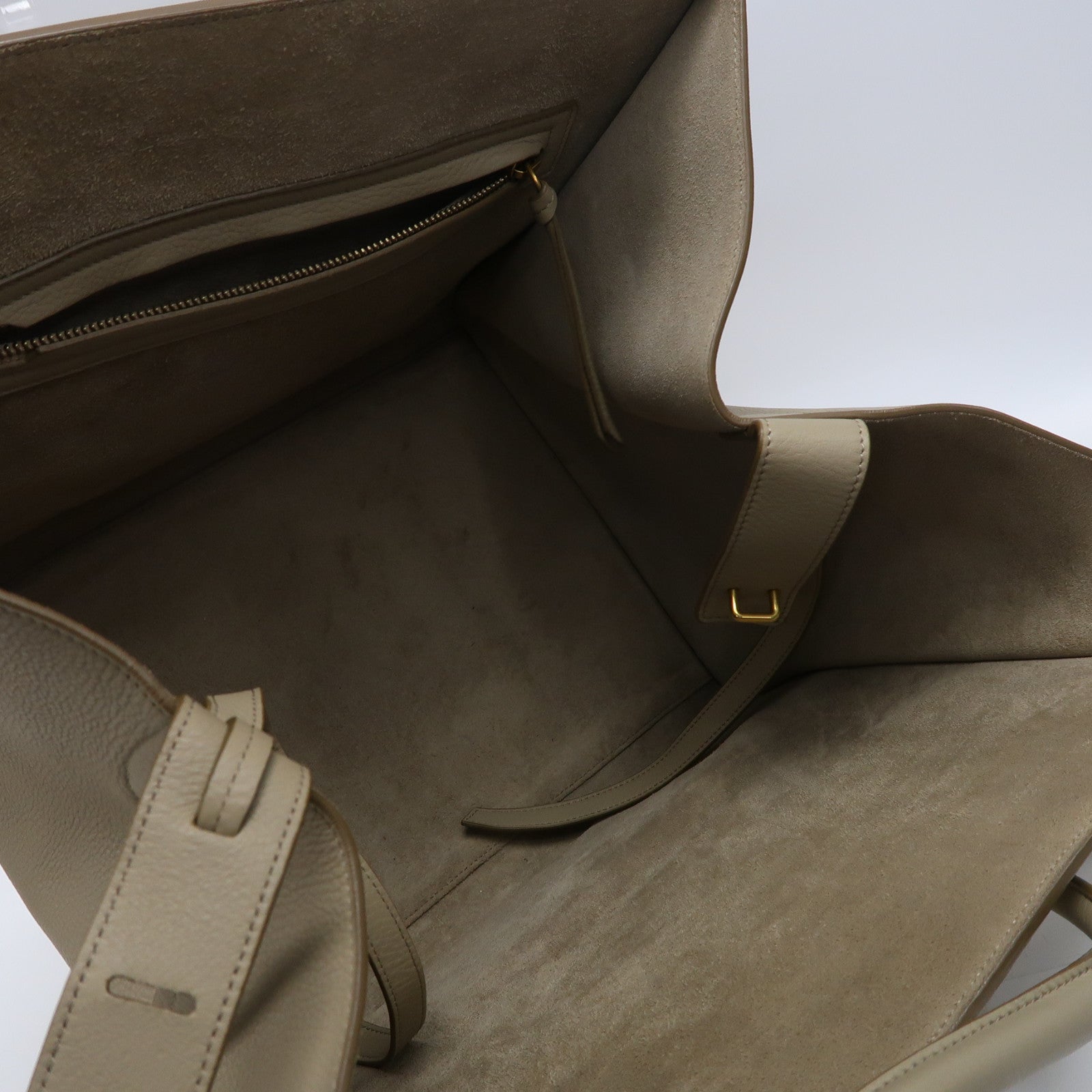CELINE 牛皮皮革Hand Bag金扣手挽袋灰色