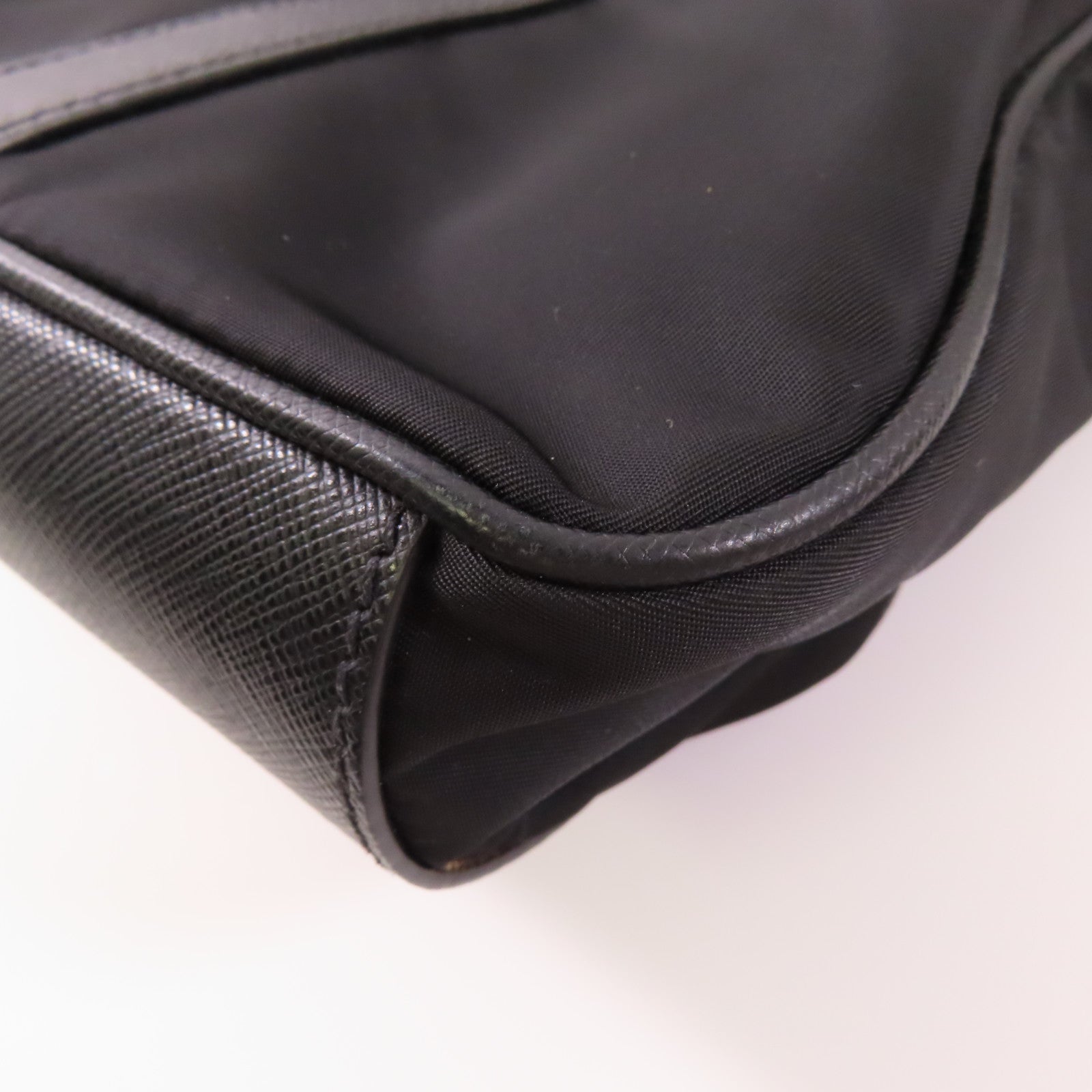 PRADA 尼龍/Saffiano皮革2 Way Shoulder銀扣手挽肩背兩用袋