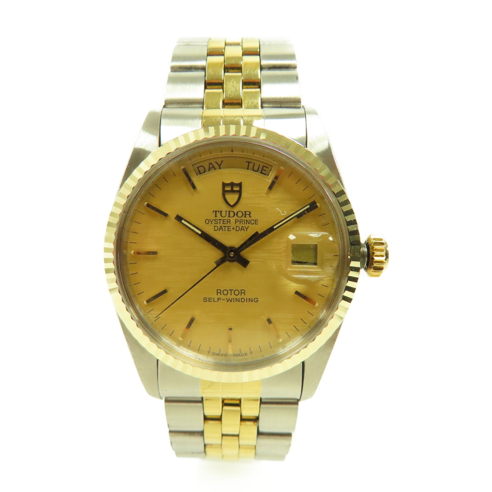 TUDOR Prince Date Day不鏽鋼/18K黃金手錶自動機芯金色