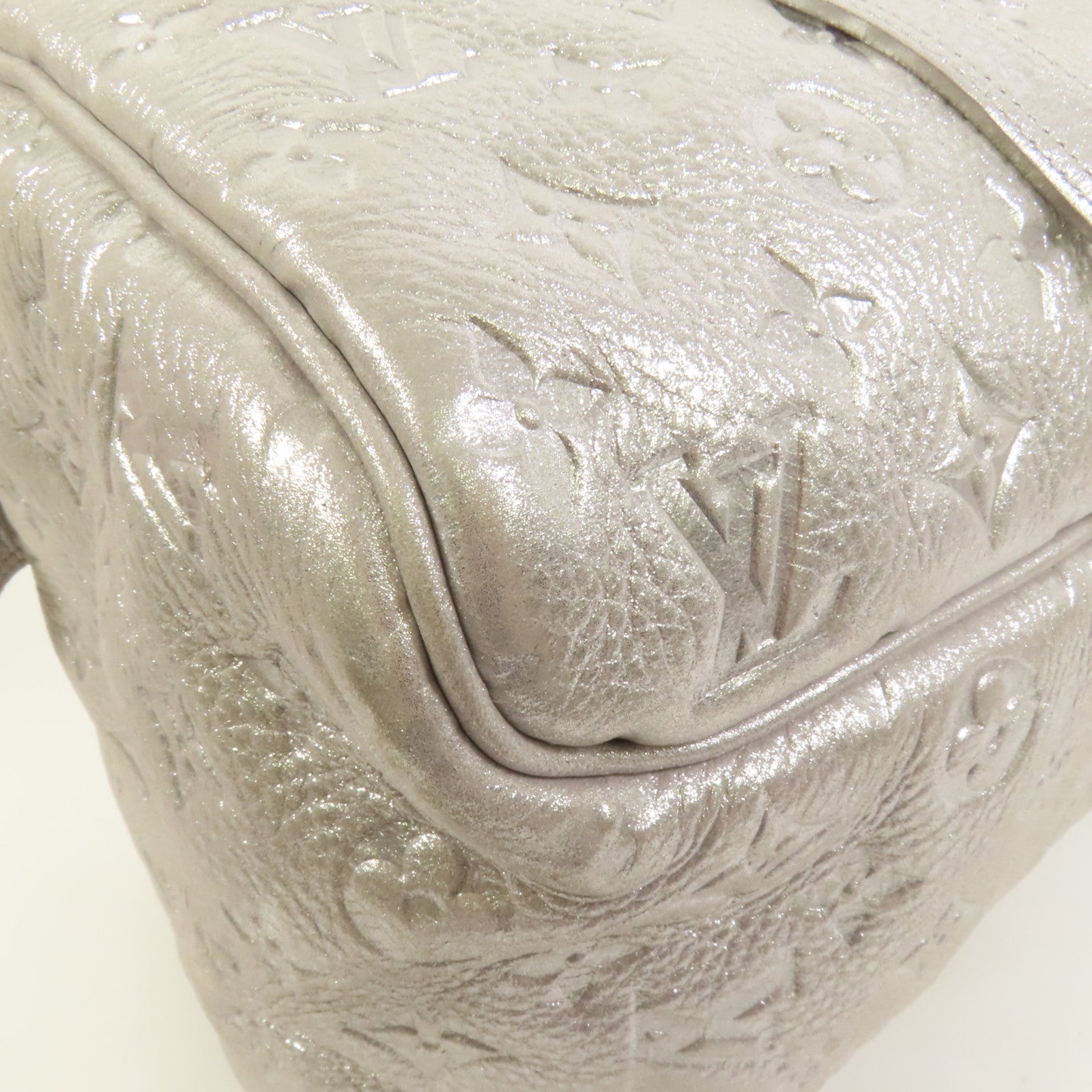 LOUIS VUITTON Monogram Shimmer Comet Boston Bag銀扣肩背袋