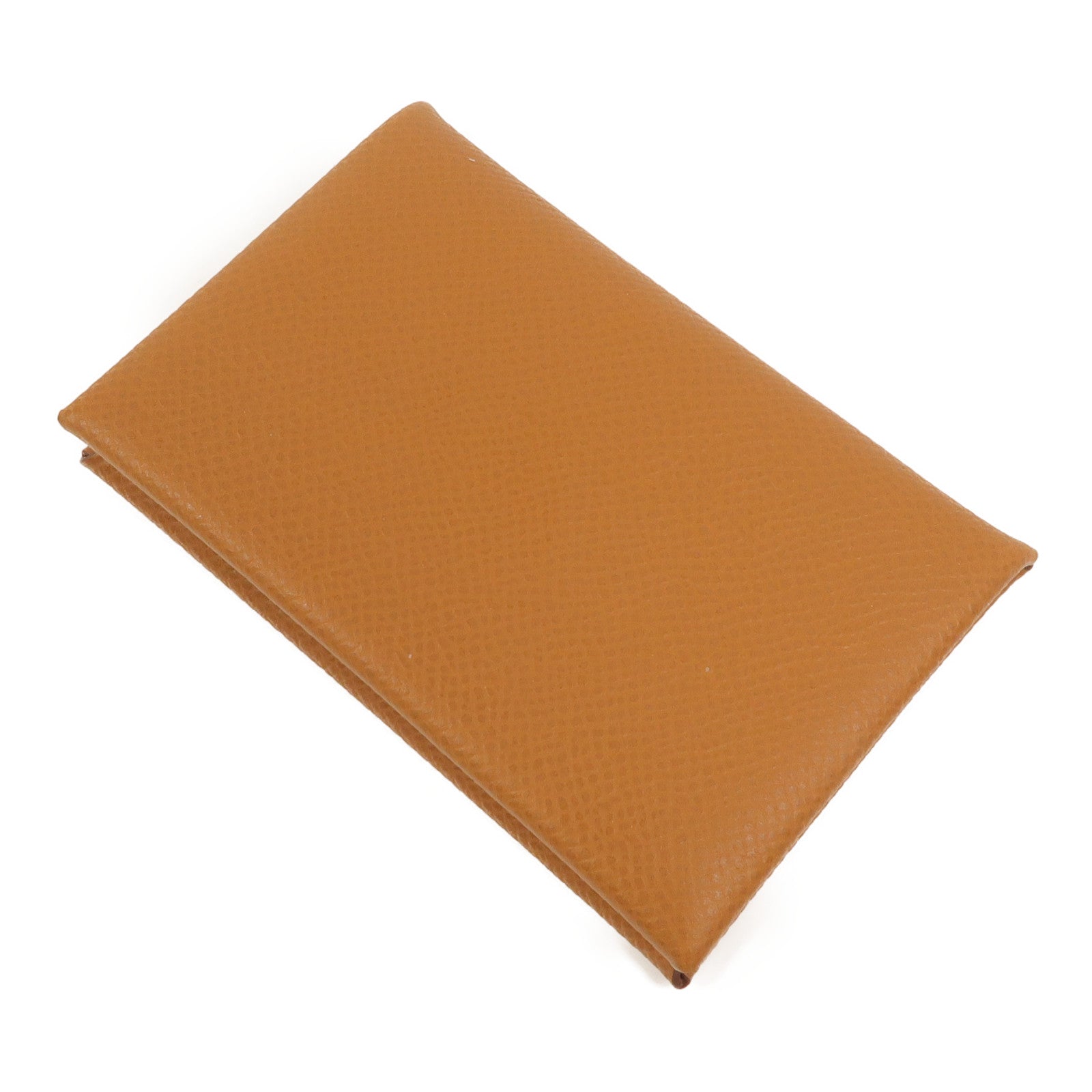 HERMES Epsom皮革Calvi卡片套Gold