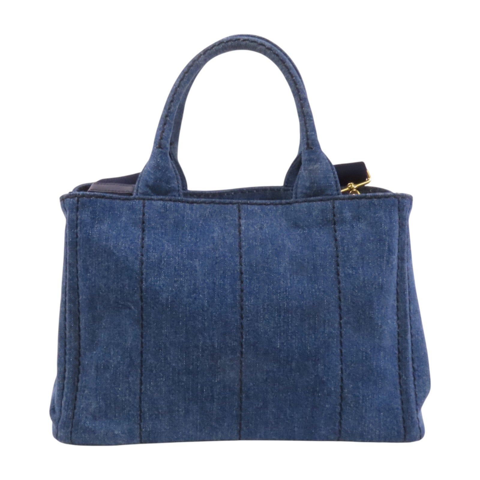 PRADA 牛仔布2Way Shoulder Bag金扣手挽肩背兩用袋