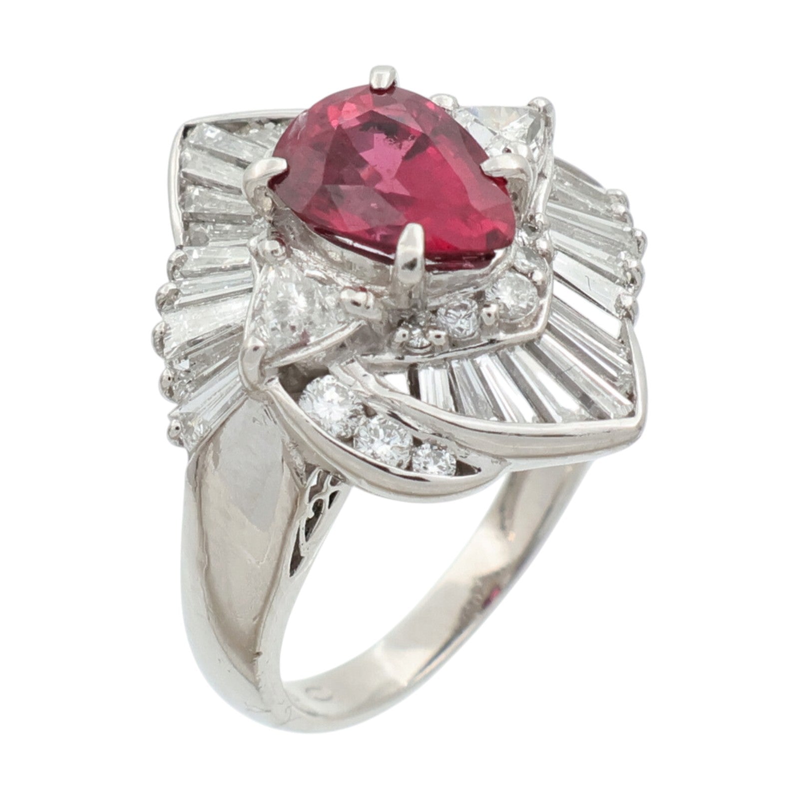 JEWELRY PT900鉑金/紅寶石Ruby鑽石戒指