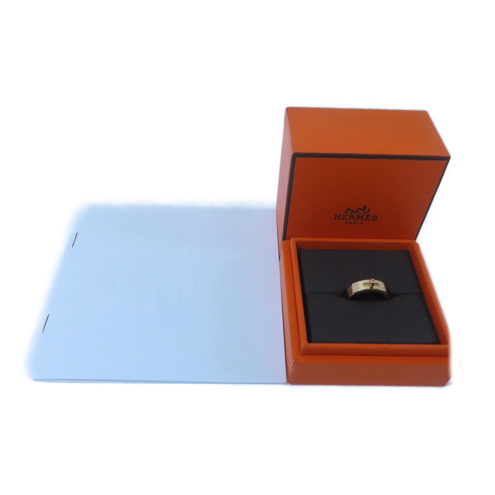 HERMES 18K玫瑰金Kelly Ring戒指金色Hermes#51/US#5.75