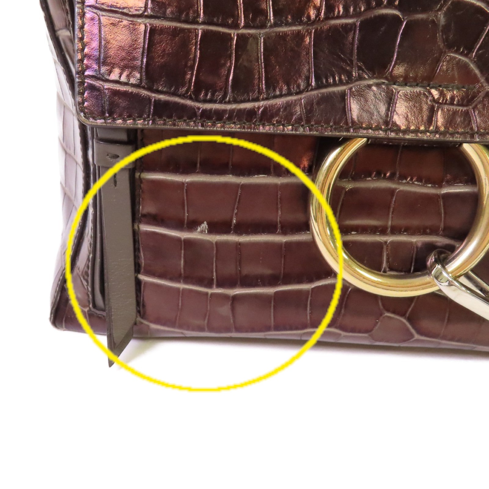 Chloe 牛皮皮革Faye Day 2Way Shoulder Bag手挽肩背兩用袋酒紅色