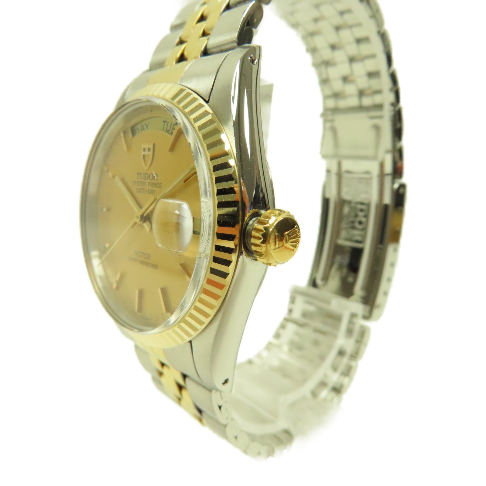 TUDOR Prince Date Day不鏽鋼/18K黃金手錶自動機芯金色