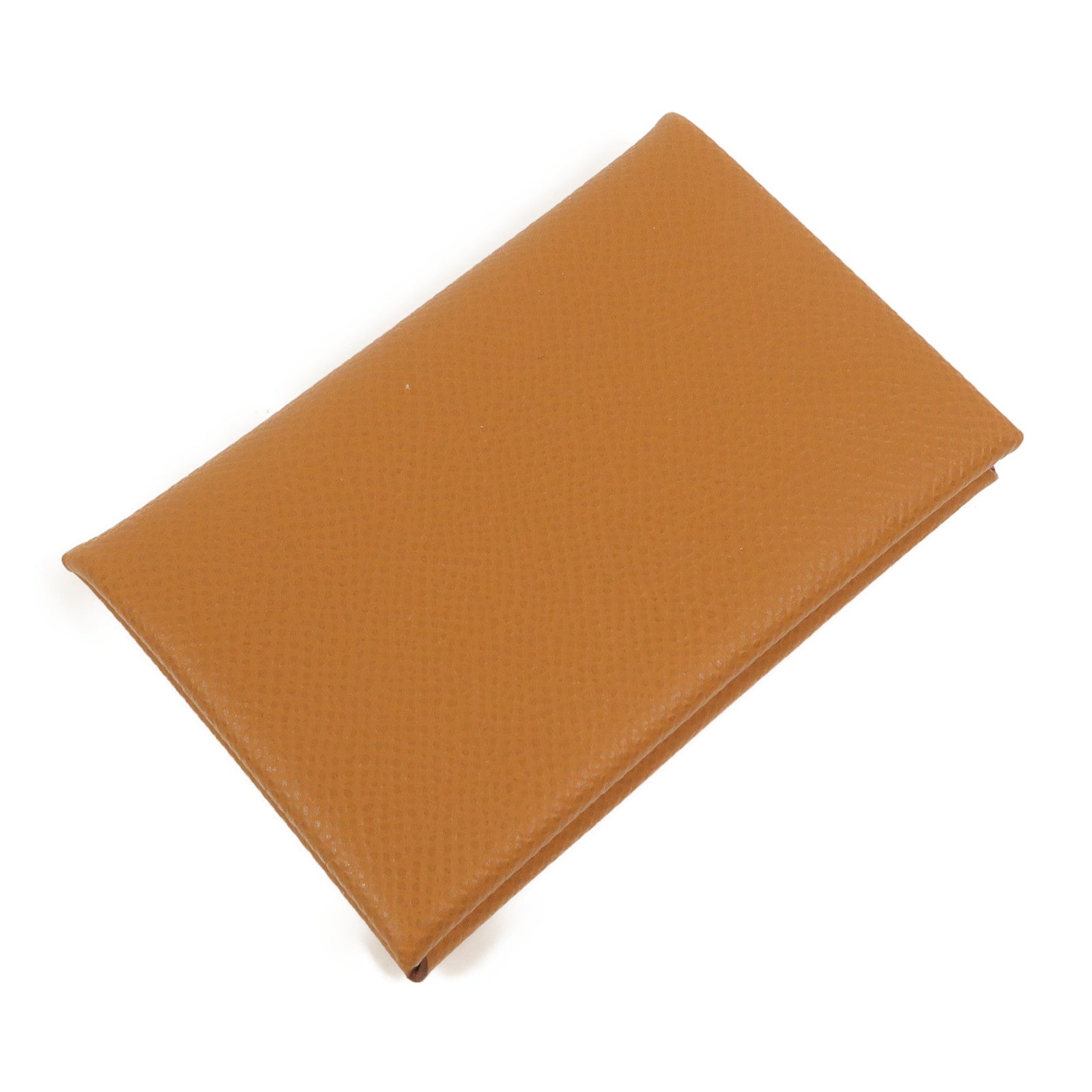 HERMES Epsom皮革Calvi卡片套Gold