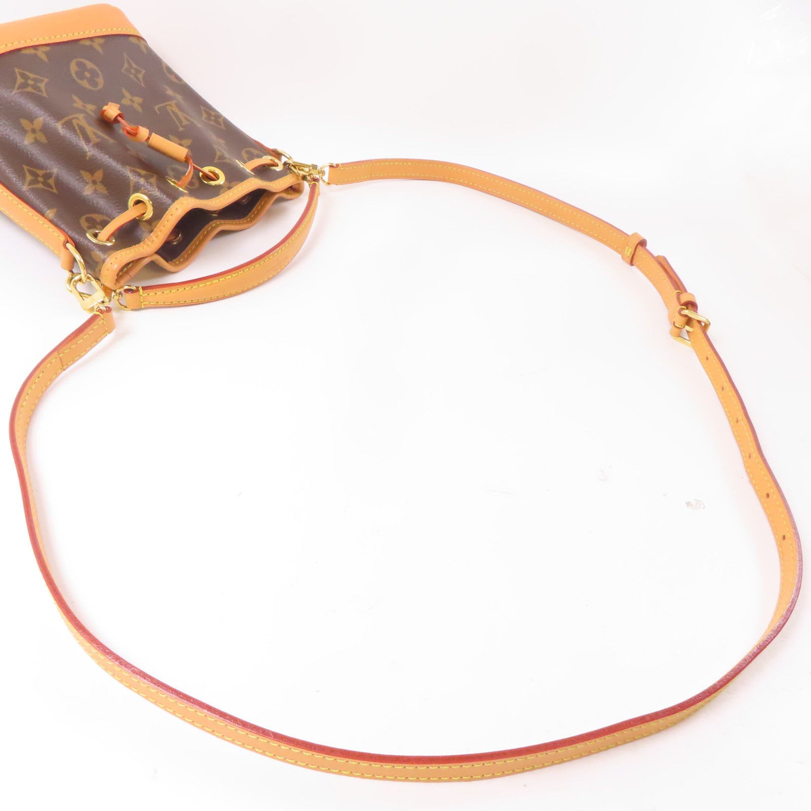 LOUIS VUITTON Monogram Nano Noe金扣手挽肩背兩用袋棕色