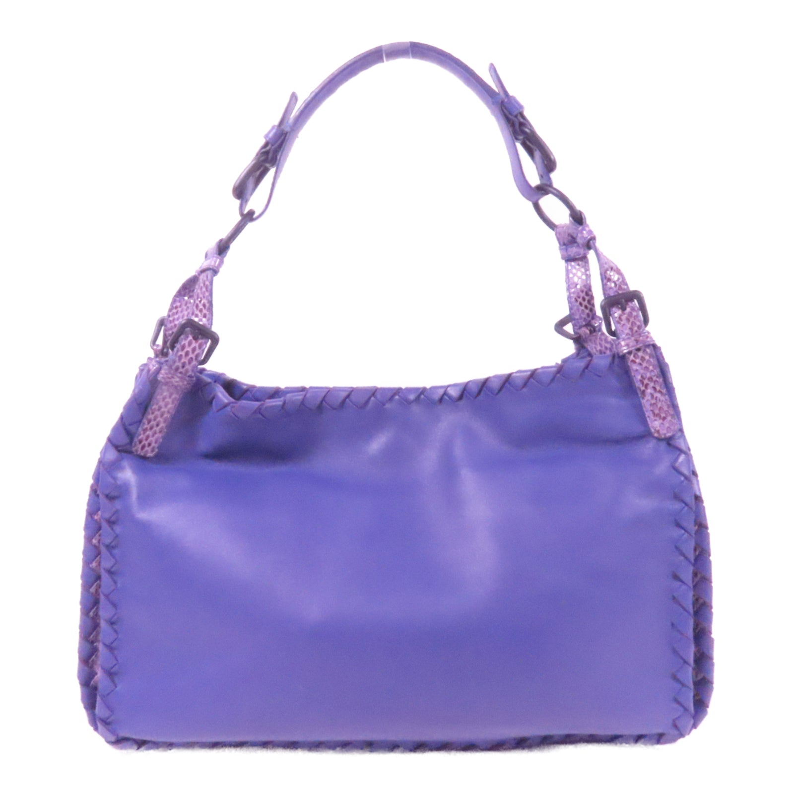 BOTTEGA VENETA 羊皮皮革/蛇皮皮革Shoulder Bag肩背袋紫色