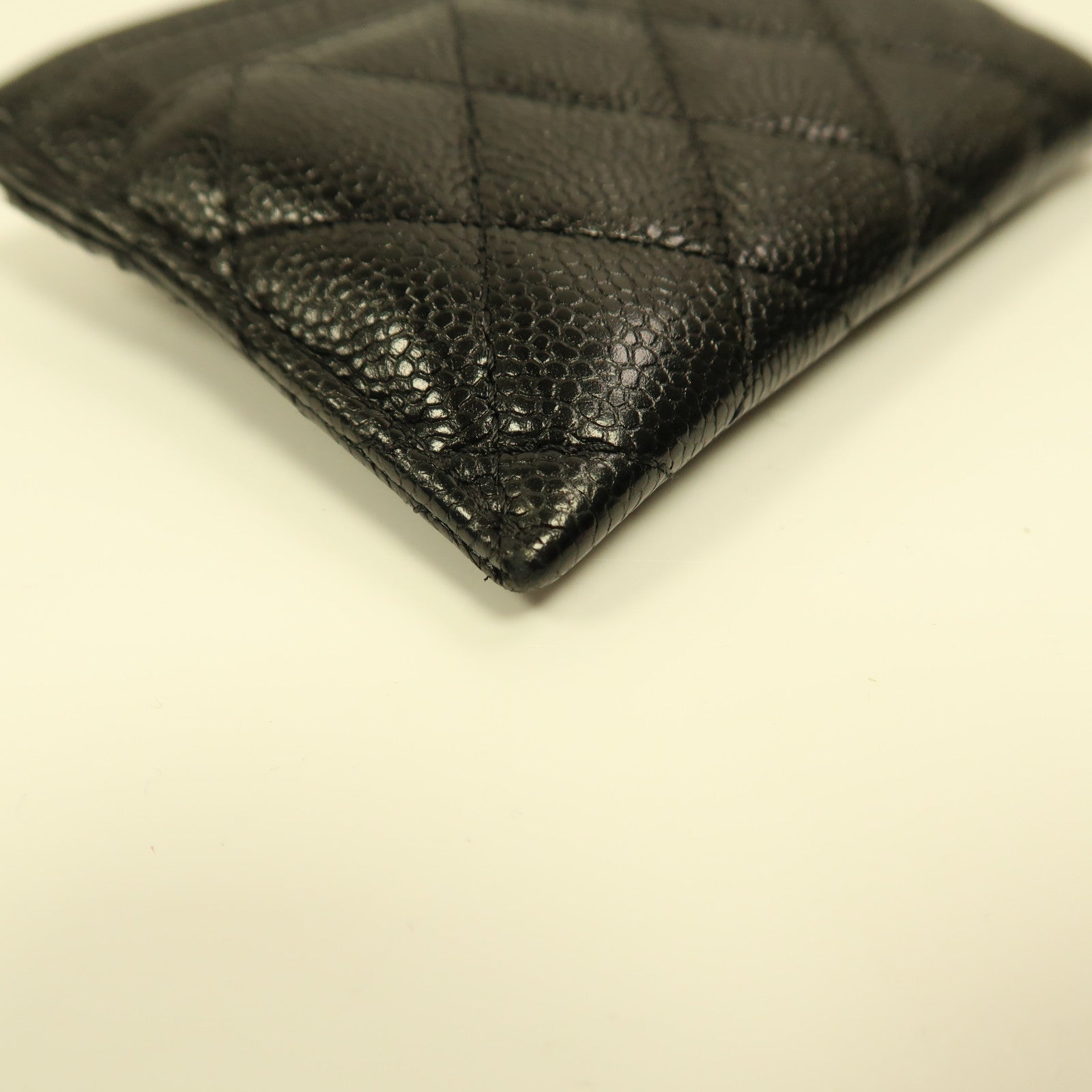 CHANEL 牛皮皮革Card Case金扣卡片套黑色