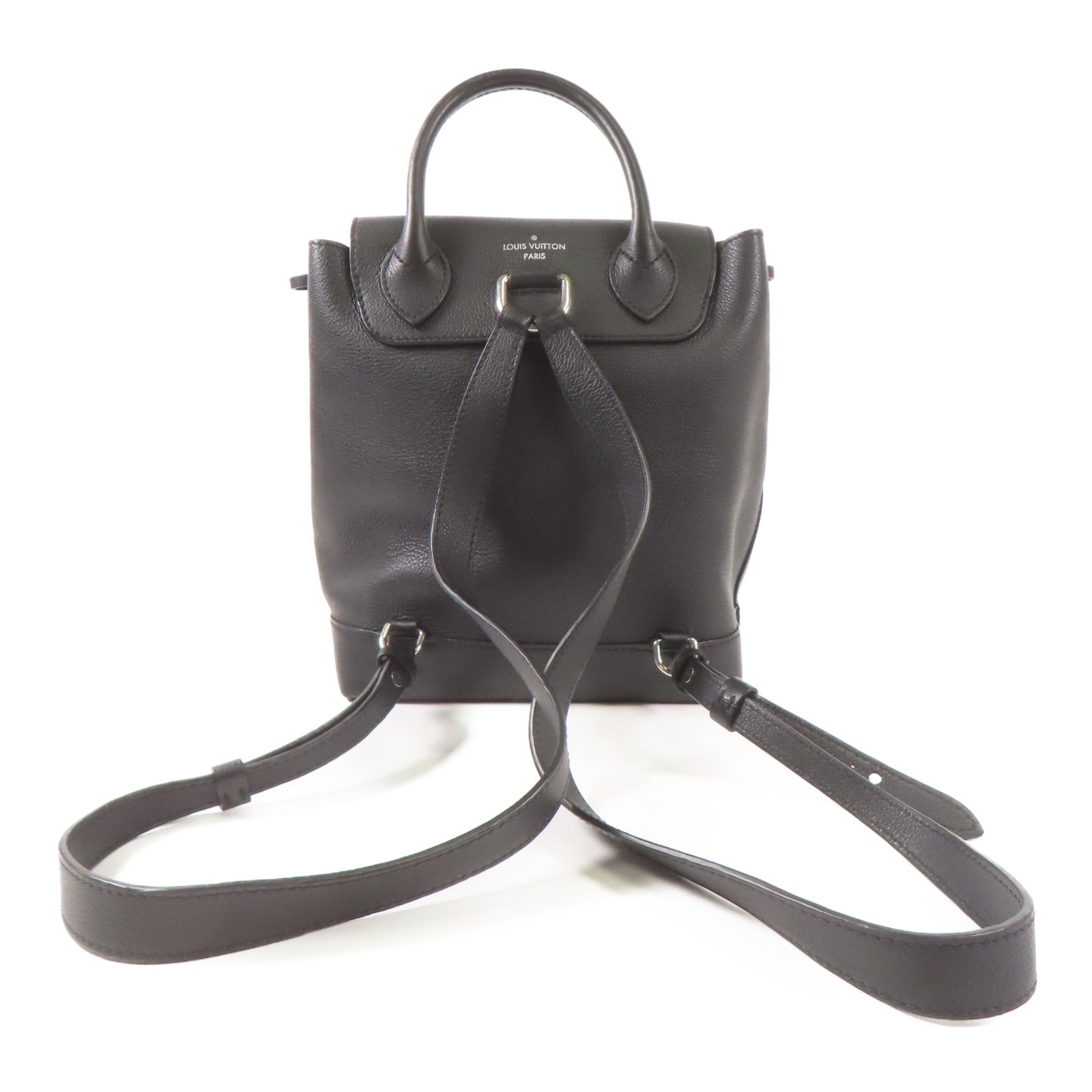 LOUIS VUITTON LV SHW Lock Me Backpack M41815 Calfskin Leather Black Noir