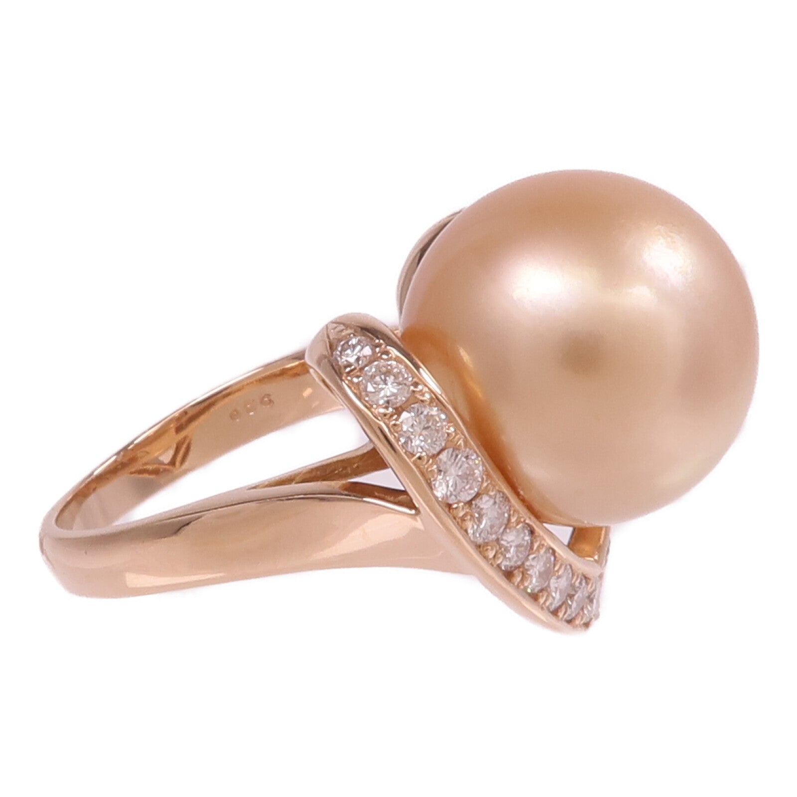 JEWELRY 18K玫瑰金Pearl Diamond Ring珍珠/鑽石戒指