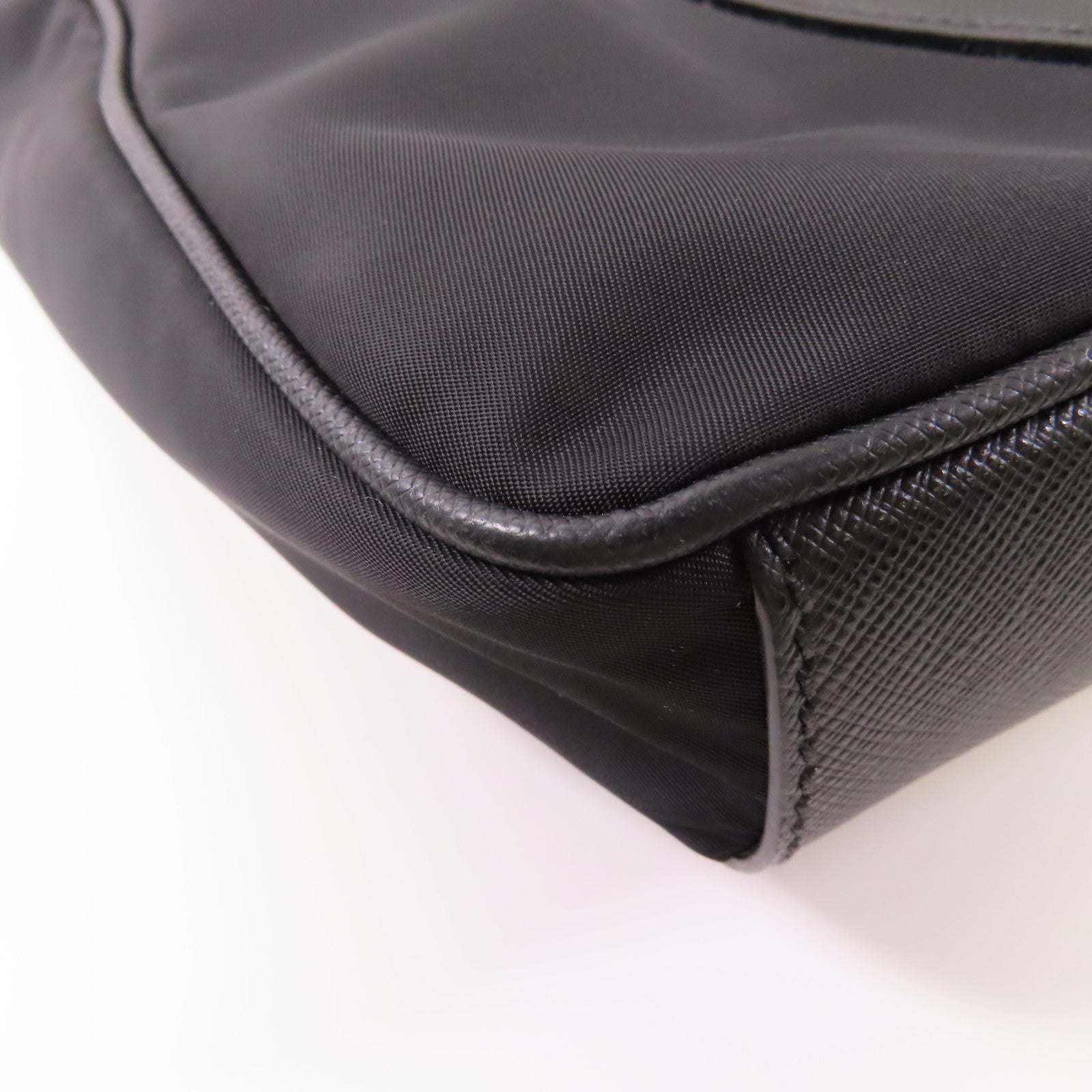 PRADA 尼龍/Saffiano皮革2 Way Shoulder銀扣手挽肩背兩用袋