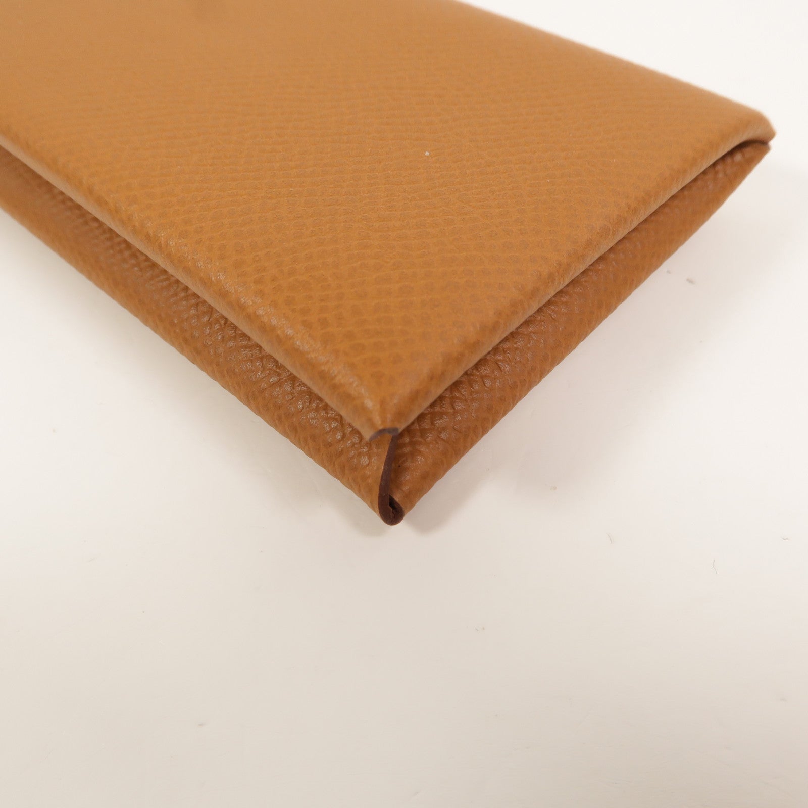 HERMES Epsom皮革Calvi卡片套Gold