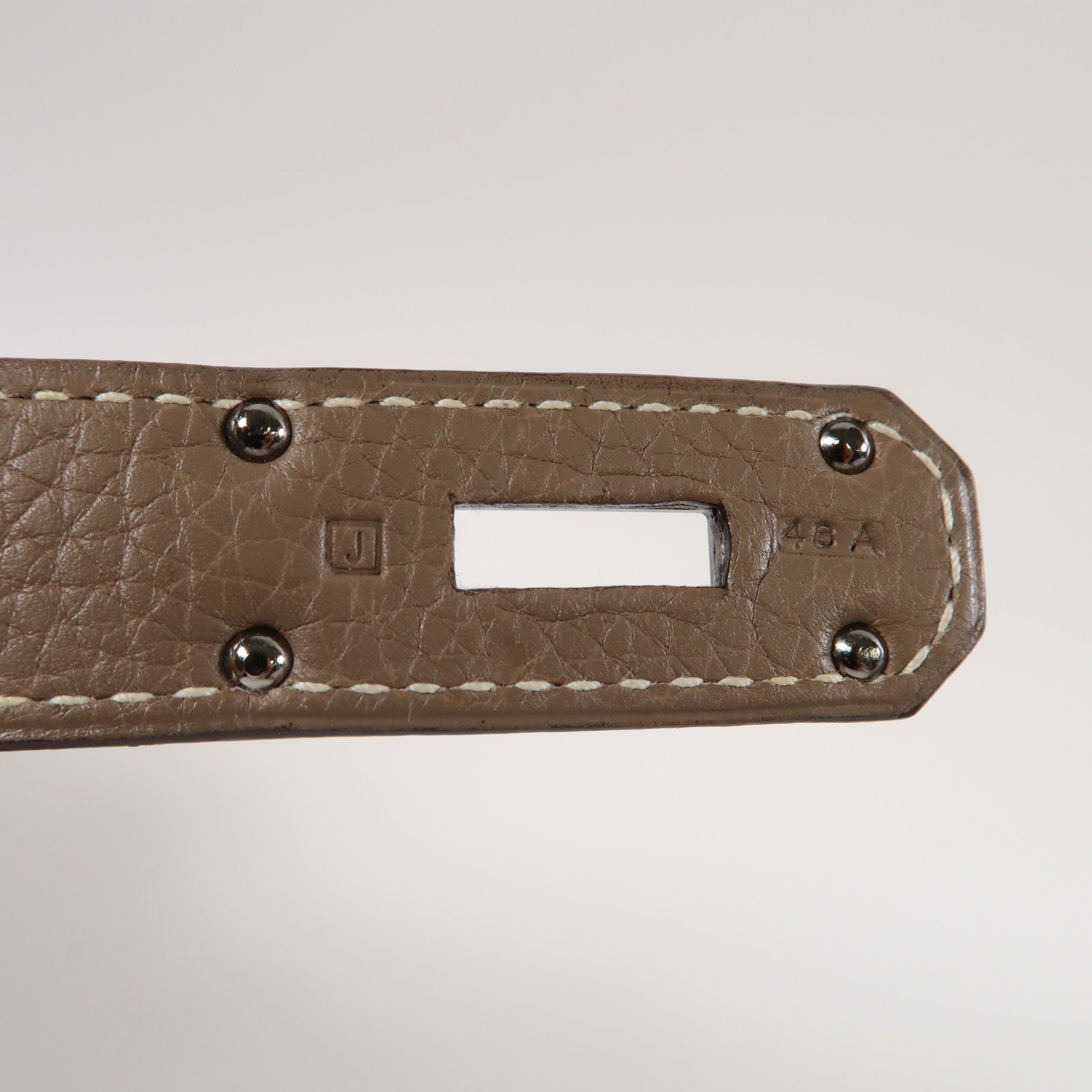 HERMES Clemence皮革Shoulder Birkin銀扣肩背袋大象灰色