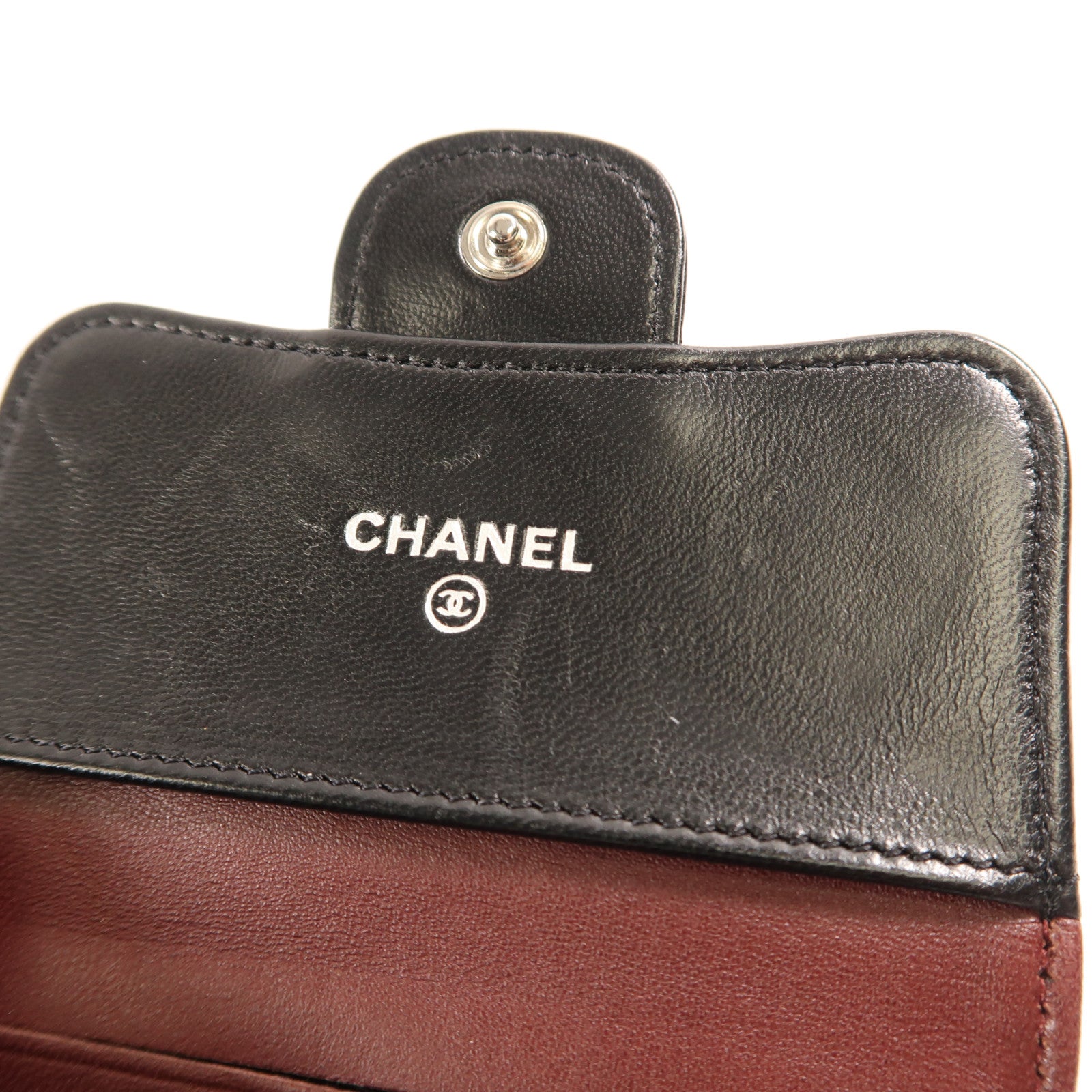 CHANEL 牛皮皮革Wallet銀扣錢包