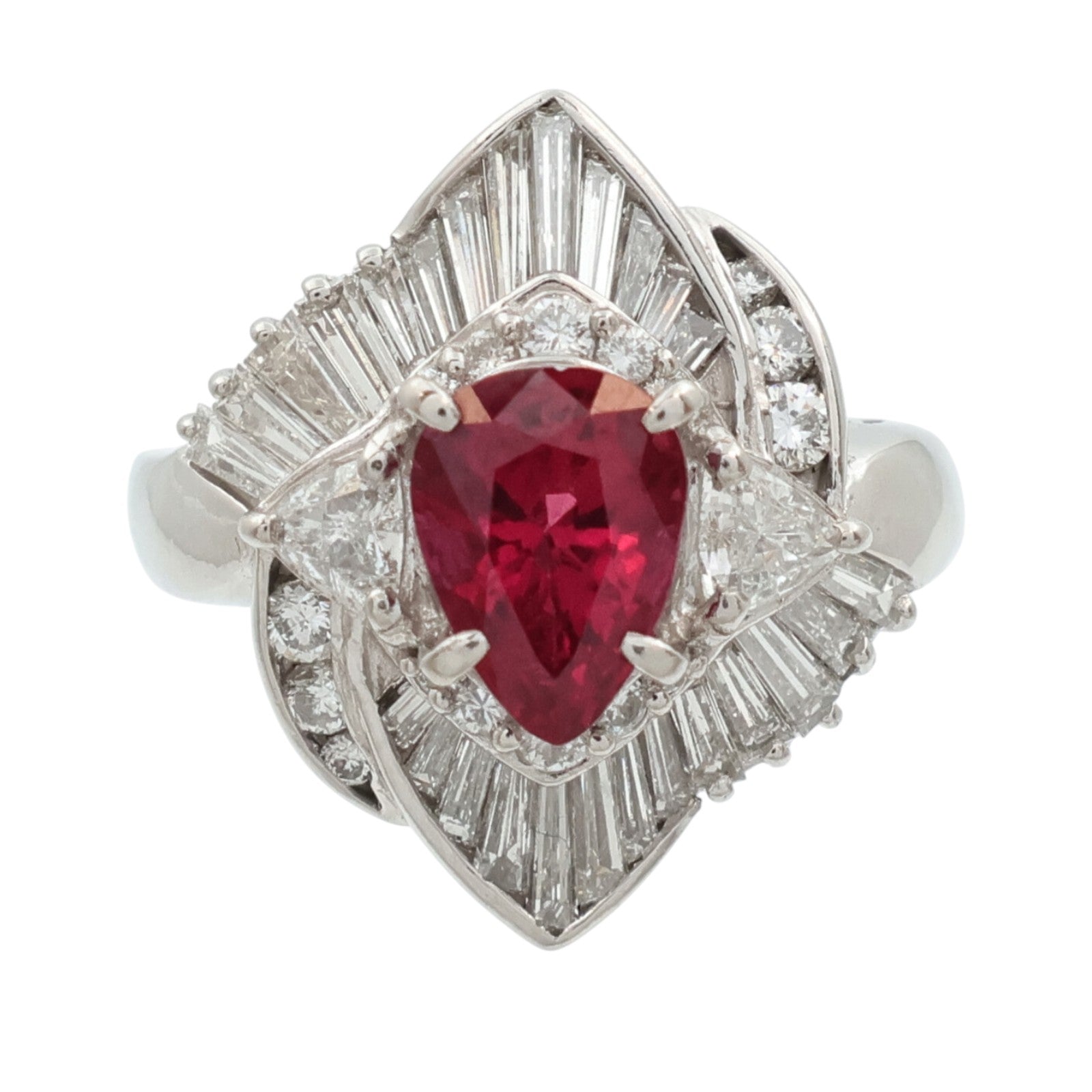 JEWELRY PT900鉑金/紅寶石Ruby鑽石戒指