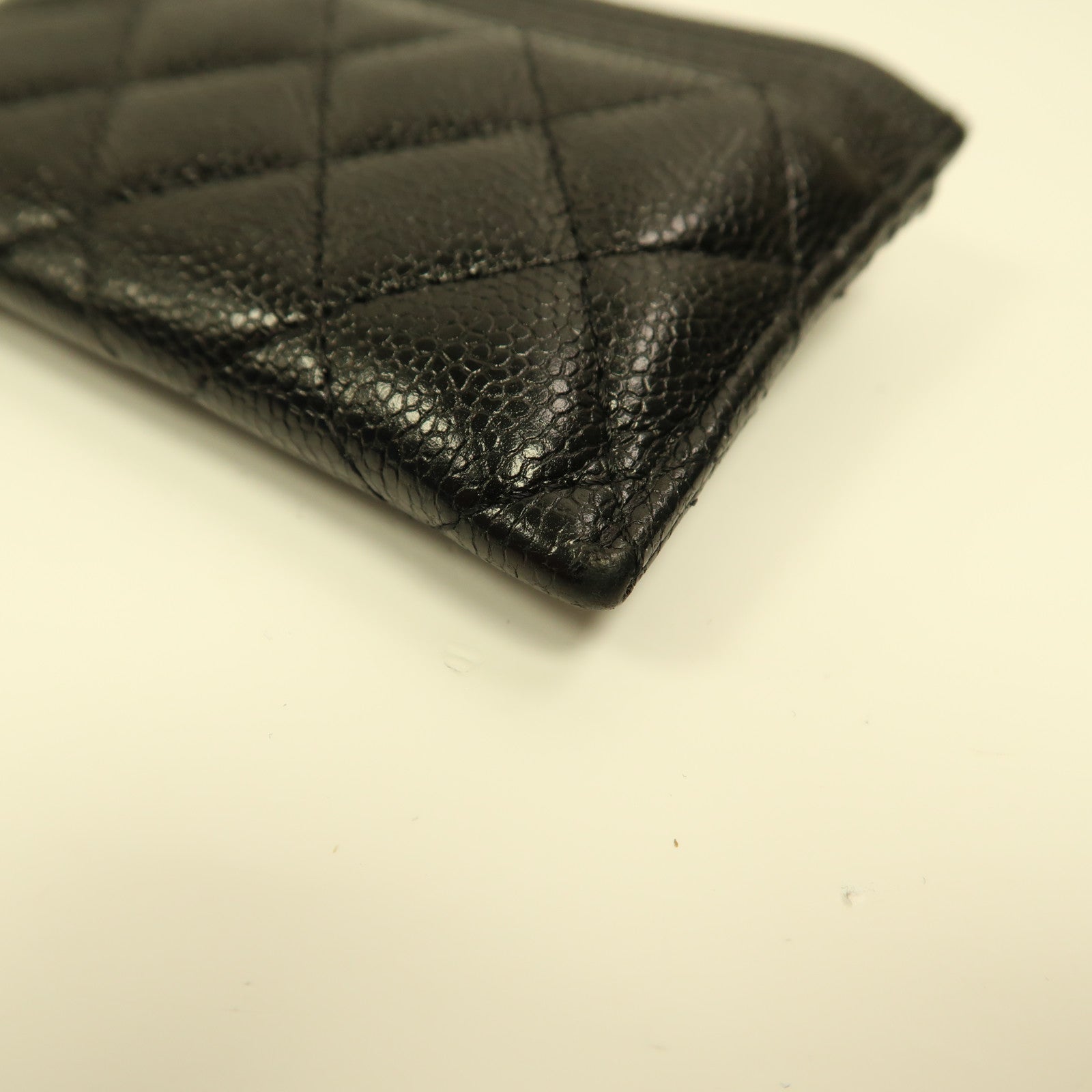 CHANEL 牛皮皮革Card Case金扣卡片套黑色