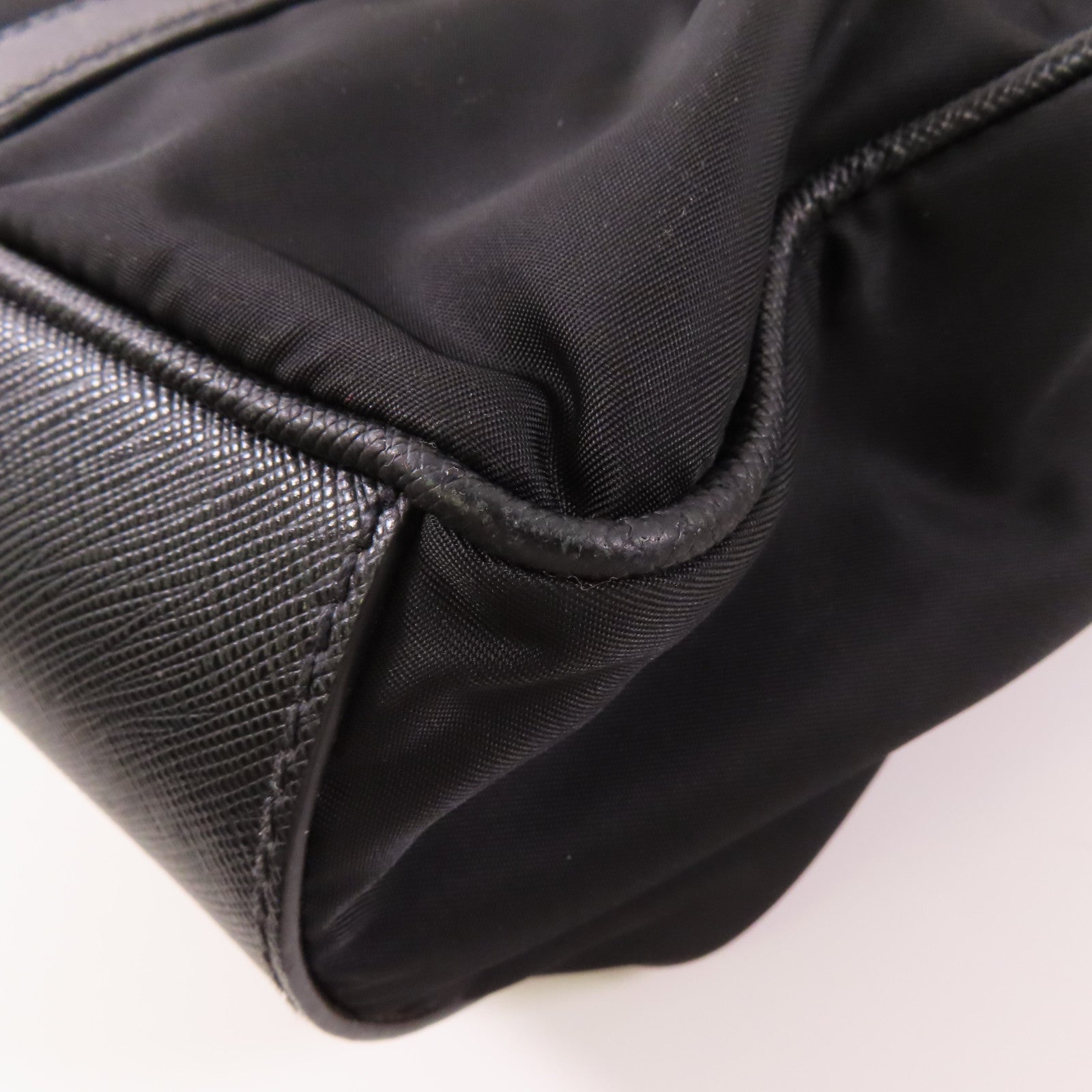PRADA 尼龍/Saffiano皮革2 Way Shoulder銀扣手挽肩背兩用袋