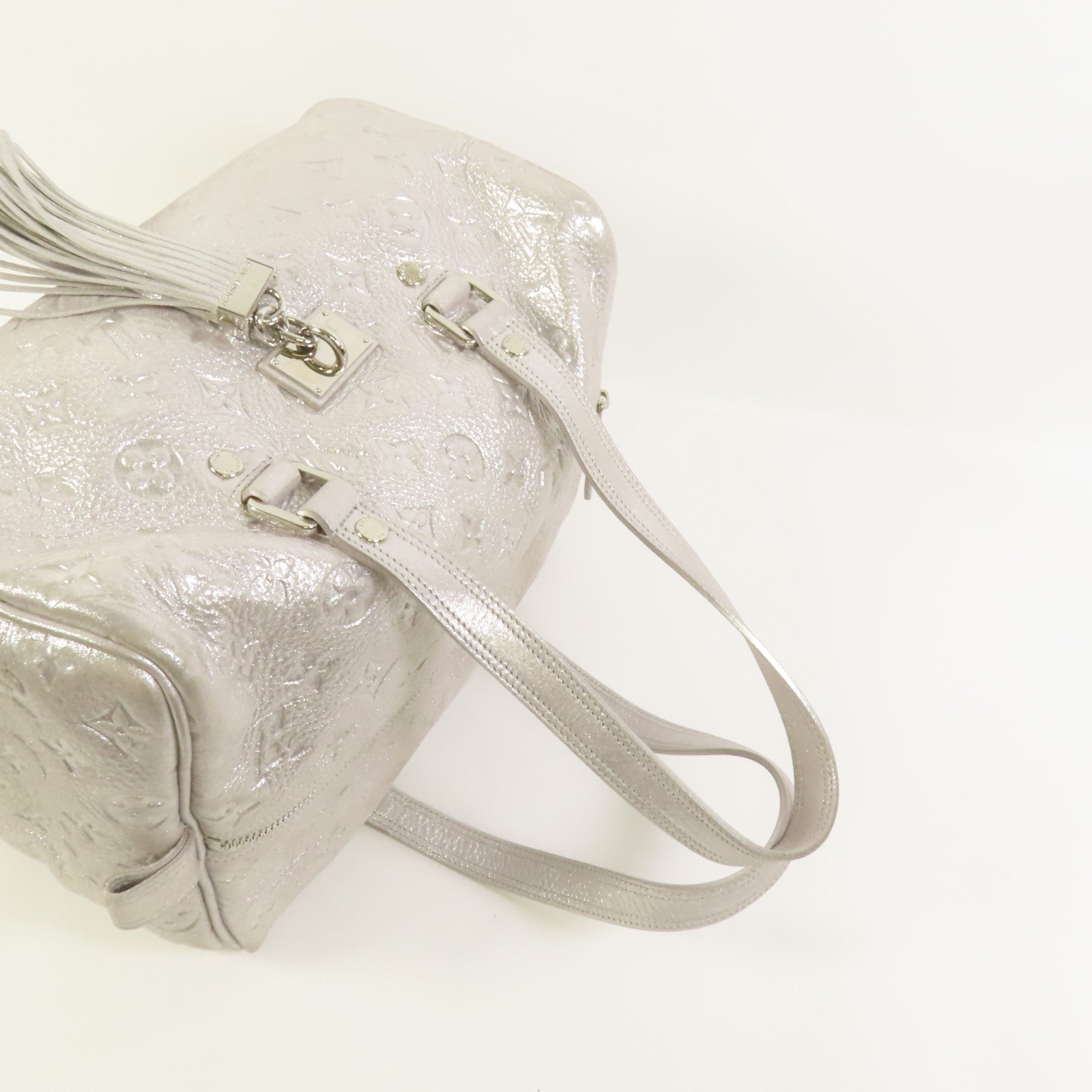 LOUIS VUITTON Monogram Shimmer Comet Boston Bag銀扣肩背袋