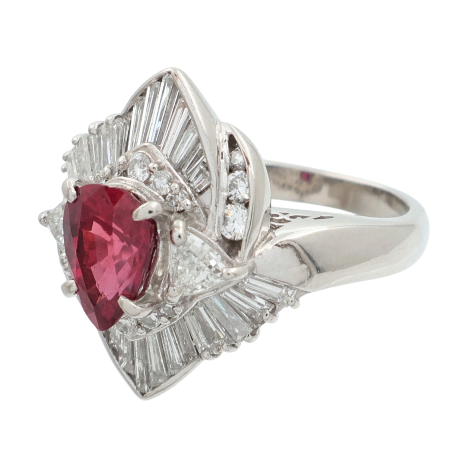 JEWELRY PT900鉑金/紅寶石Ruby鑽石戒指