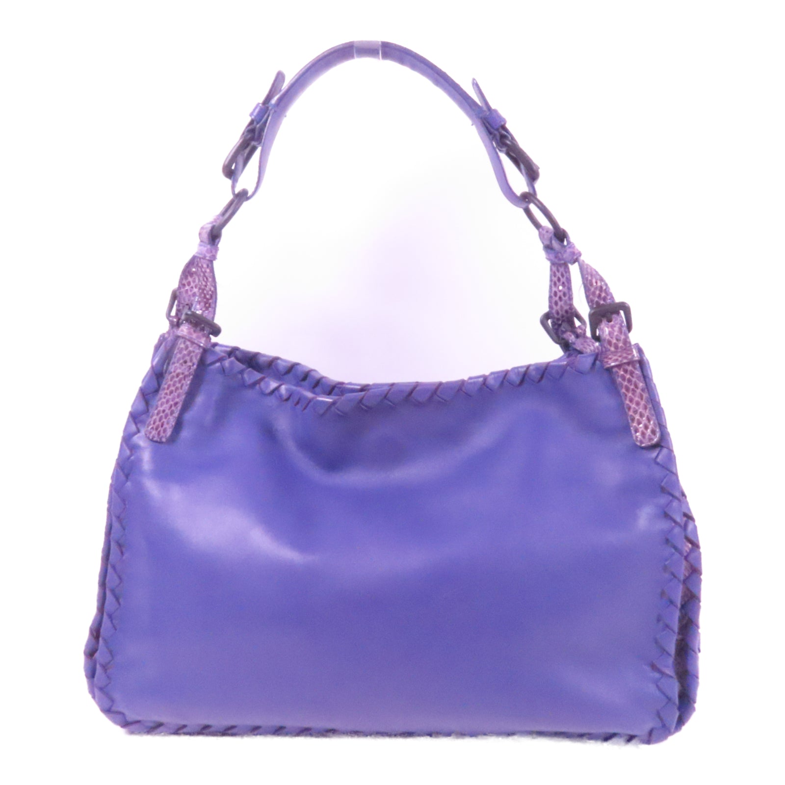BOTTEGA VENETA 羊皮皮革/蛇皮皮革Shoulder Bag肩背袋紫色