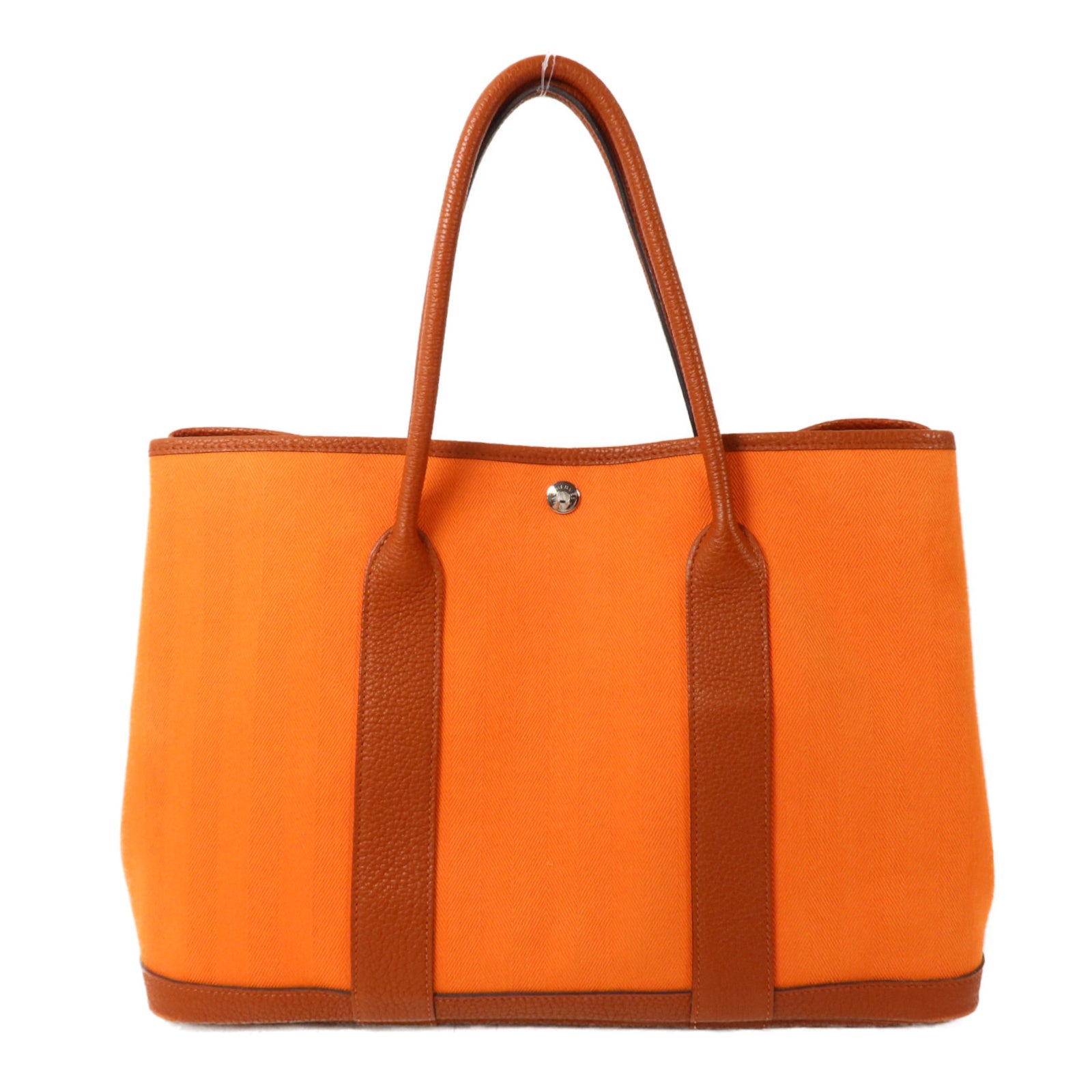 HERMES 帆布Garden Party PM手挽袋Orange