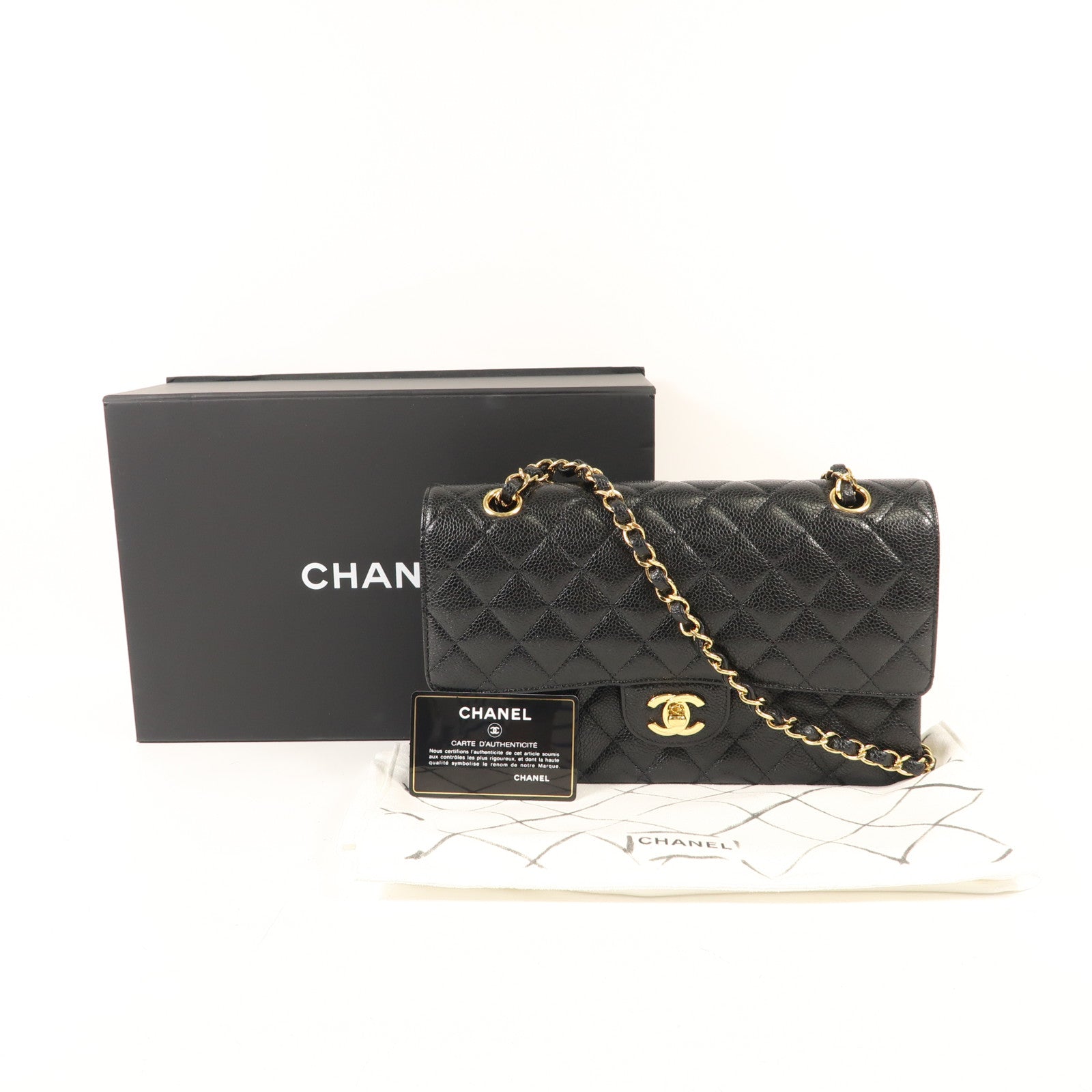CHANEL 牛皮皮革Classic 25金扣鏈帶肩背袋