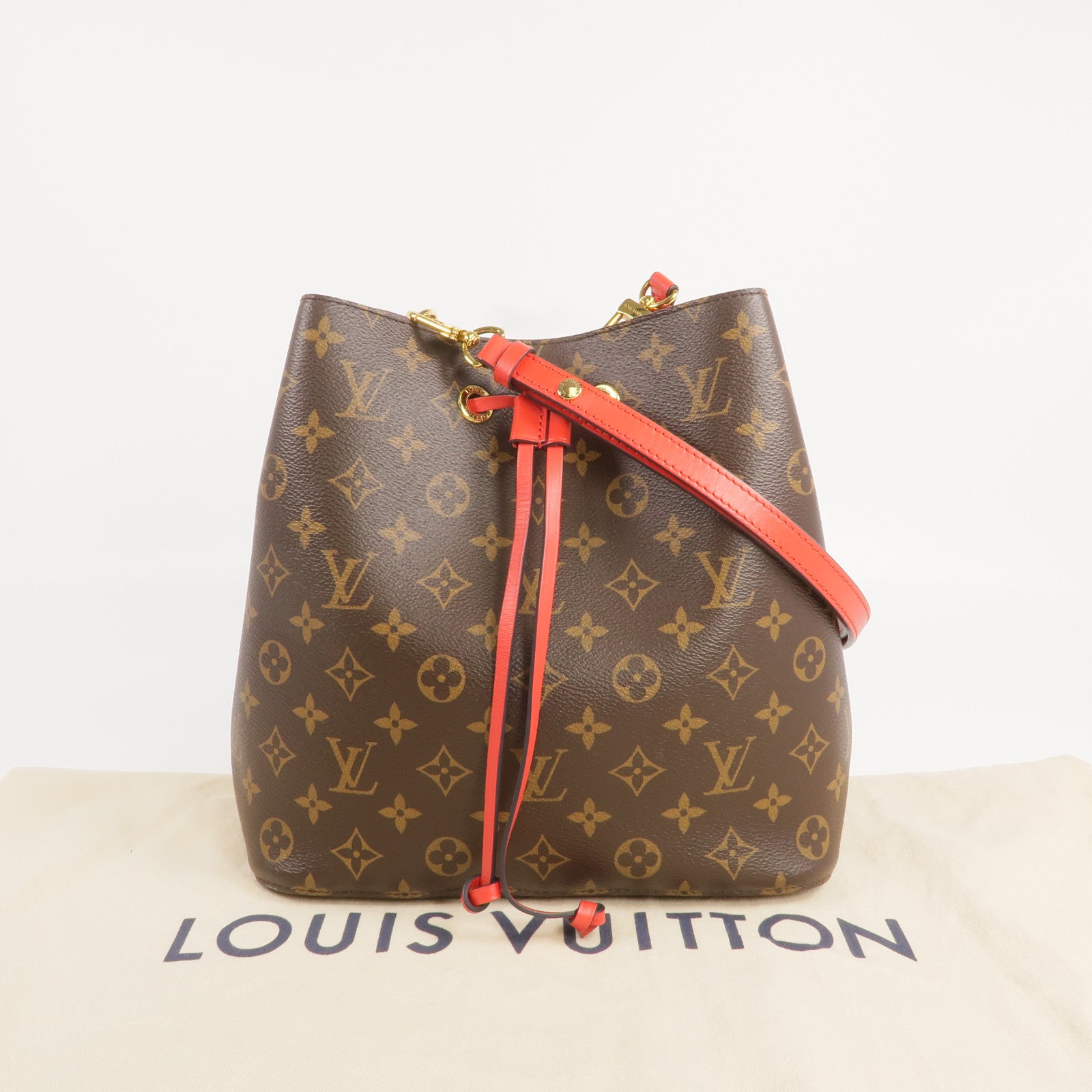 LOUIS VUITTON Monogram Neo Noe MM Bucket Bag金扣肩背袋Coquelicot