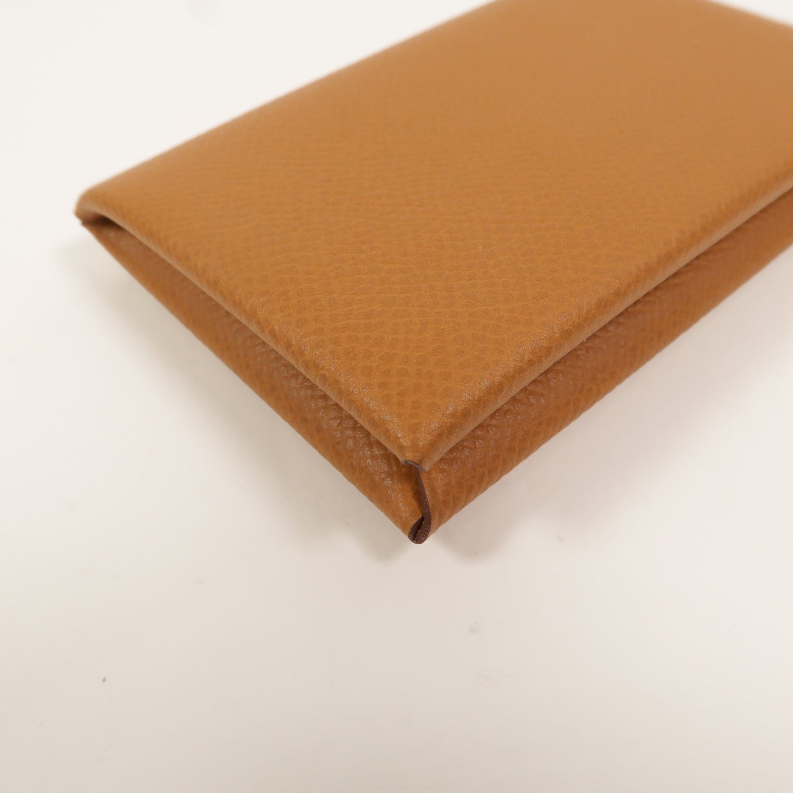 HERMES Epsom皮革Calvi卡片套Gold