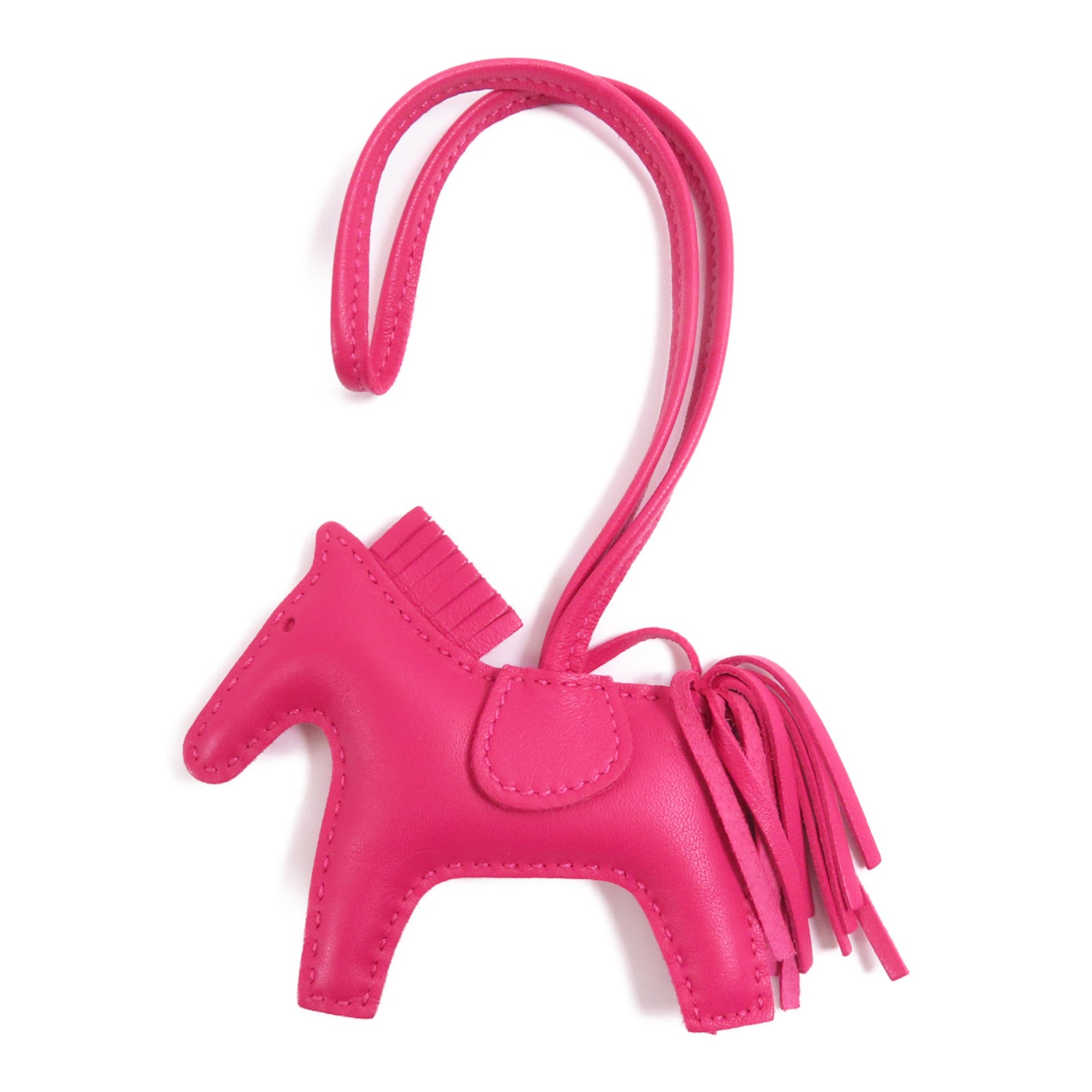 HERMES Milo皮革Rodeo PM掛飾Red