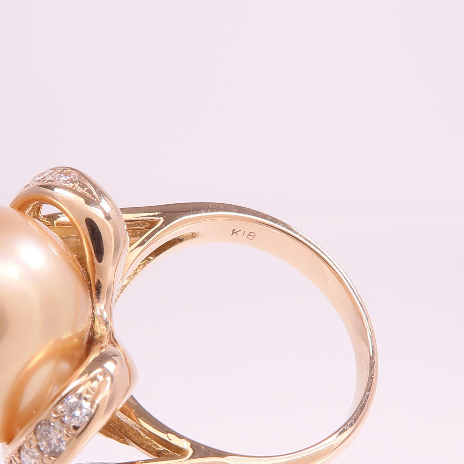 JEWELRY 18K玫瑰金Pearl Diamond Ring珍珠/鑽石戒指