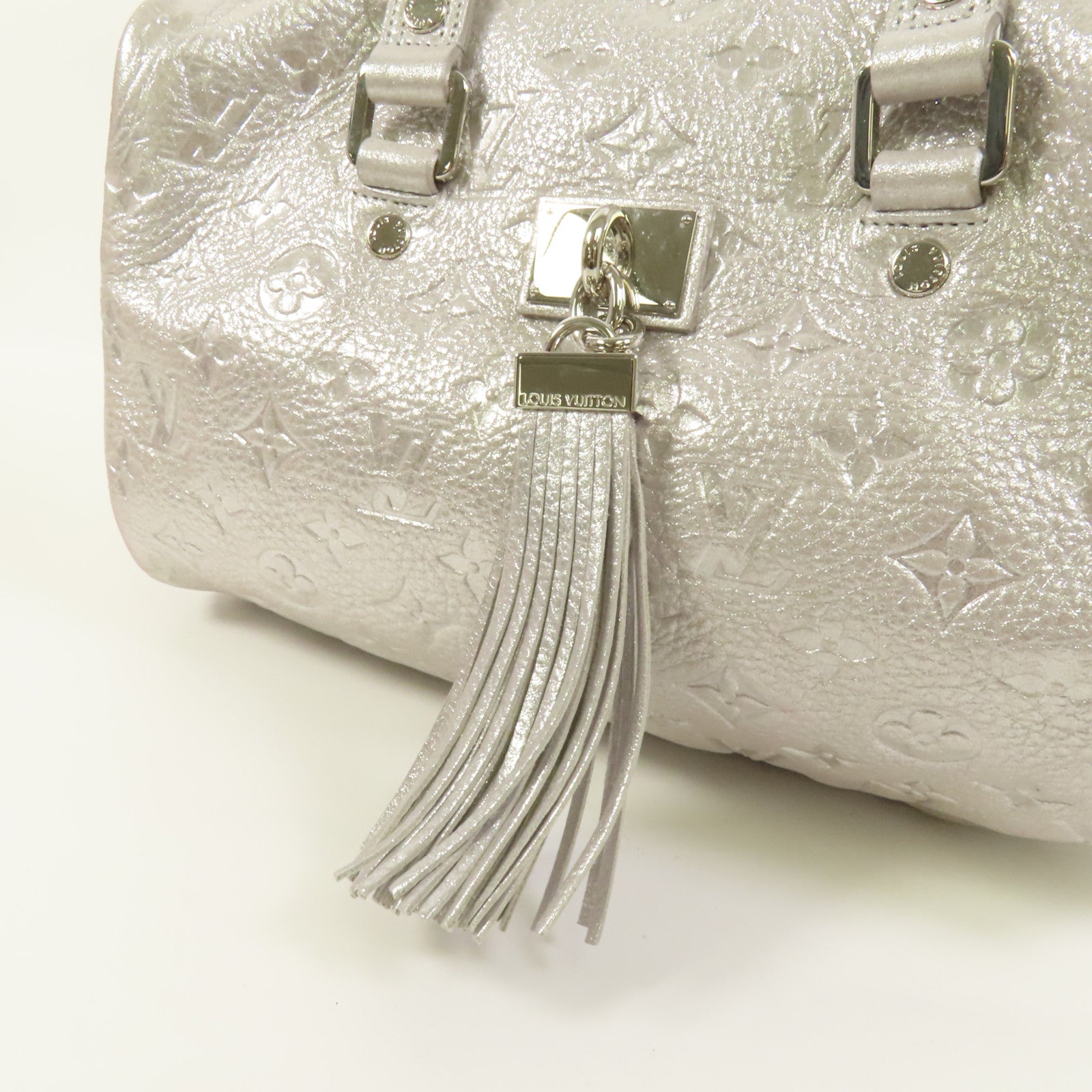 LOUIS VUITTON Monogram Shimmer Comet Boston Bag銀扣肩背袋