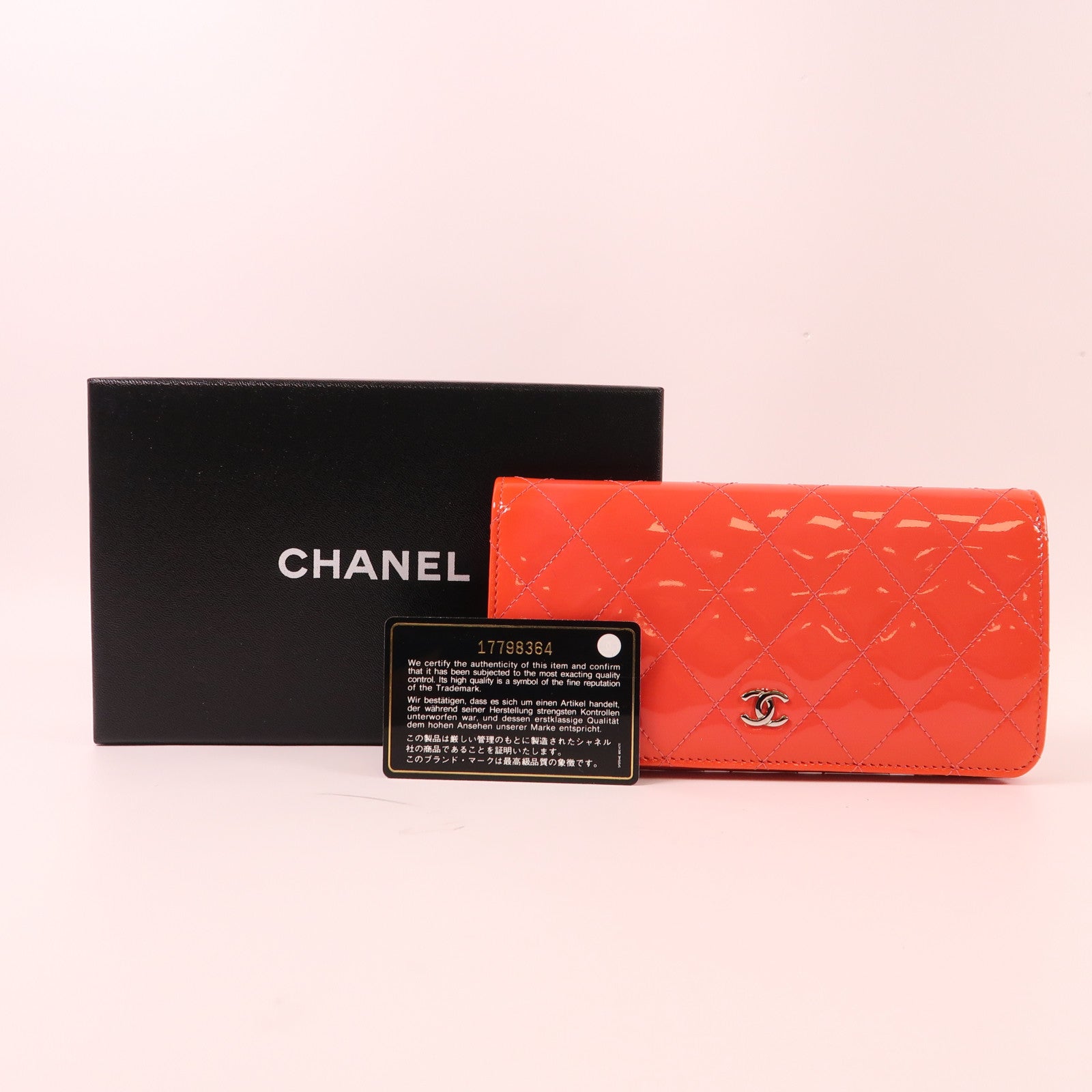 CHANEL 【激減優惠】漆皮皮革Long Wallet銀扣長錢包