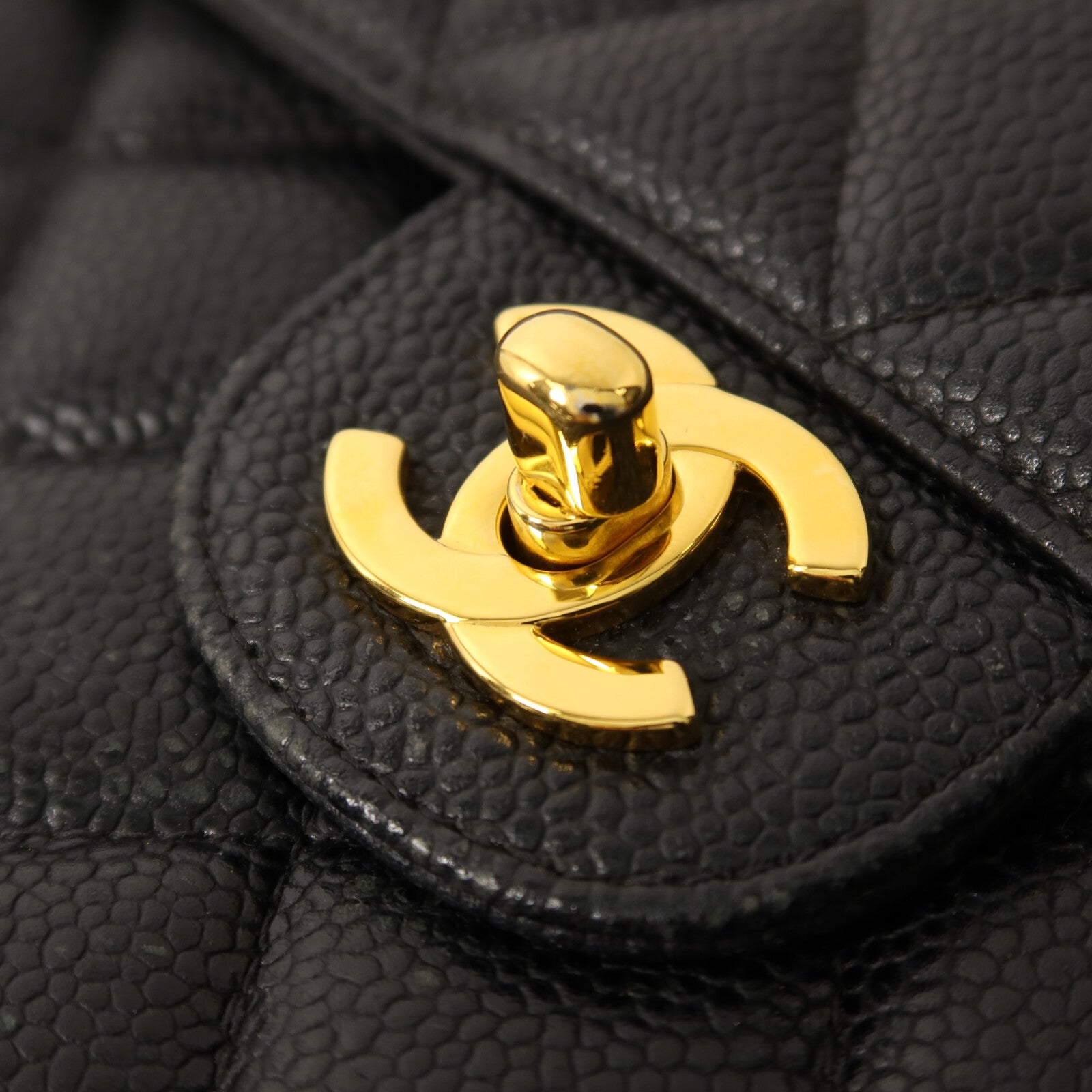 CHANEL 牛皮皮革Vintage Classic Large金扣鏈帶肩背袋