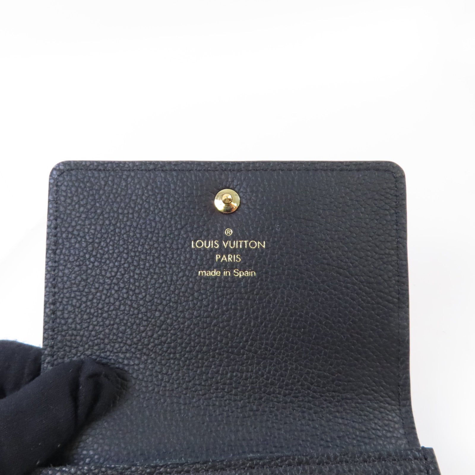 LOUIS VUITTON Monogram Empreinte Business Card Holder金扣卡片套黑色