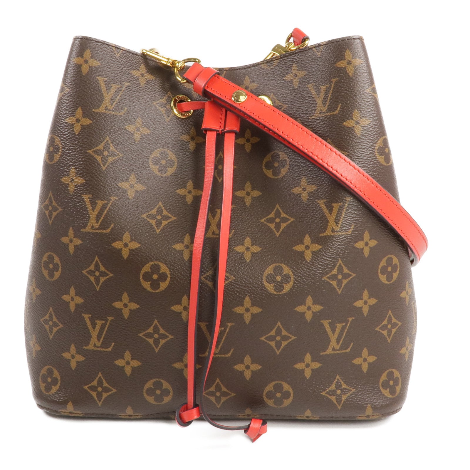 LOUIS VUITTON Monogram Neo Noe MM Bucket Bag金扣肩背袋Coquelicot