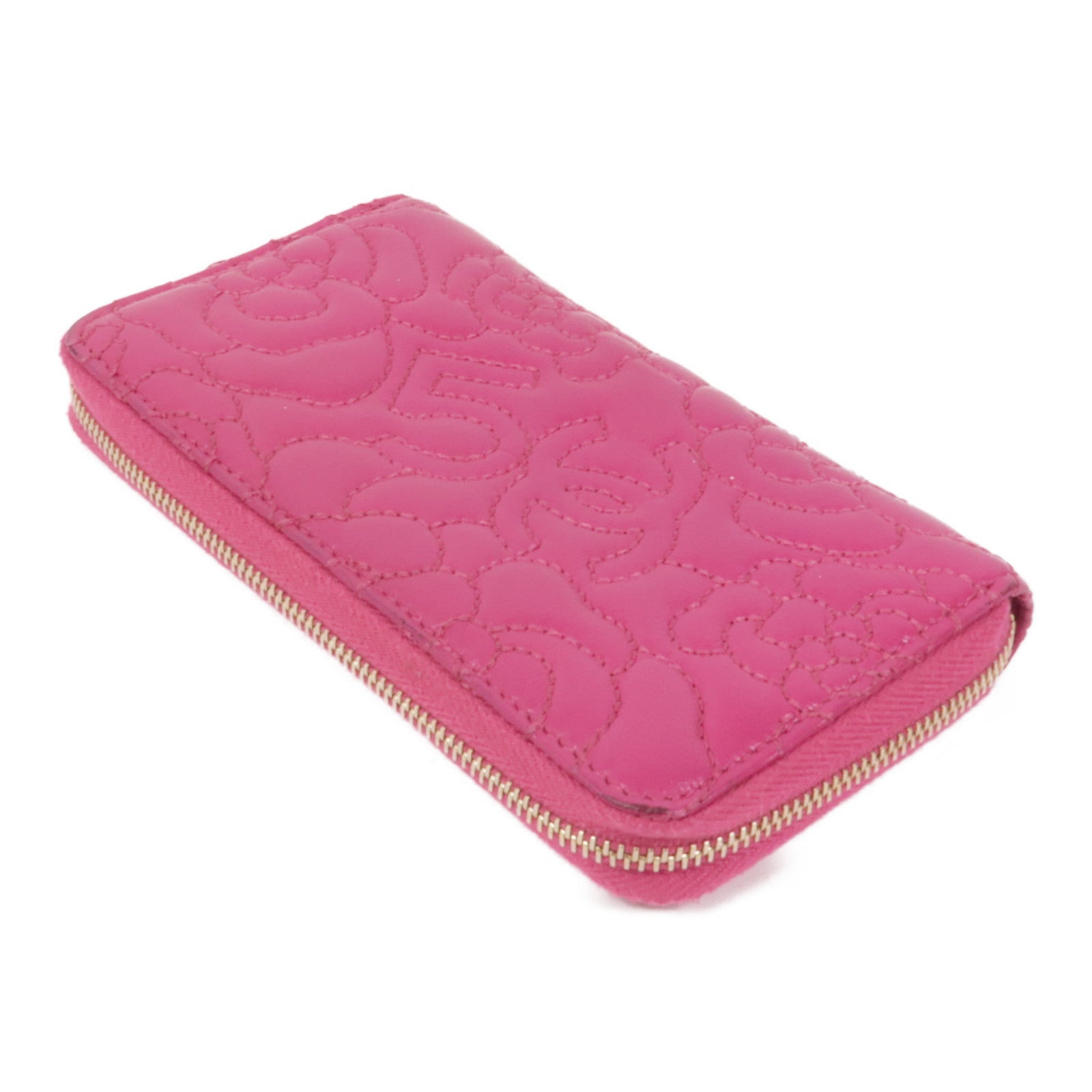 CHANEL 皮革Zipper Wallet金扣錢包