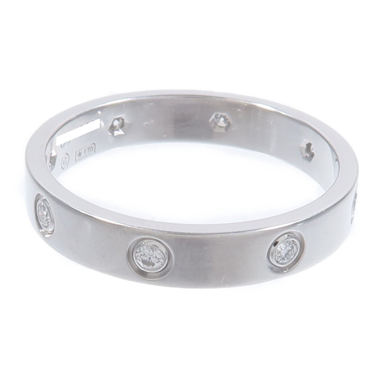 CARTIER 18K白金Mini Love Ring 8 Diamonds鑽石戒指