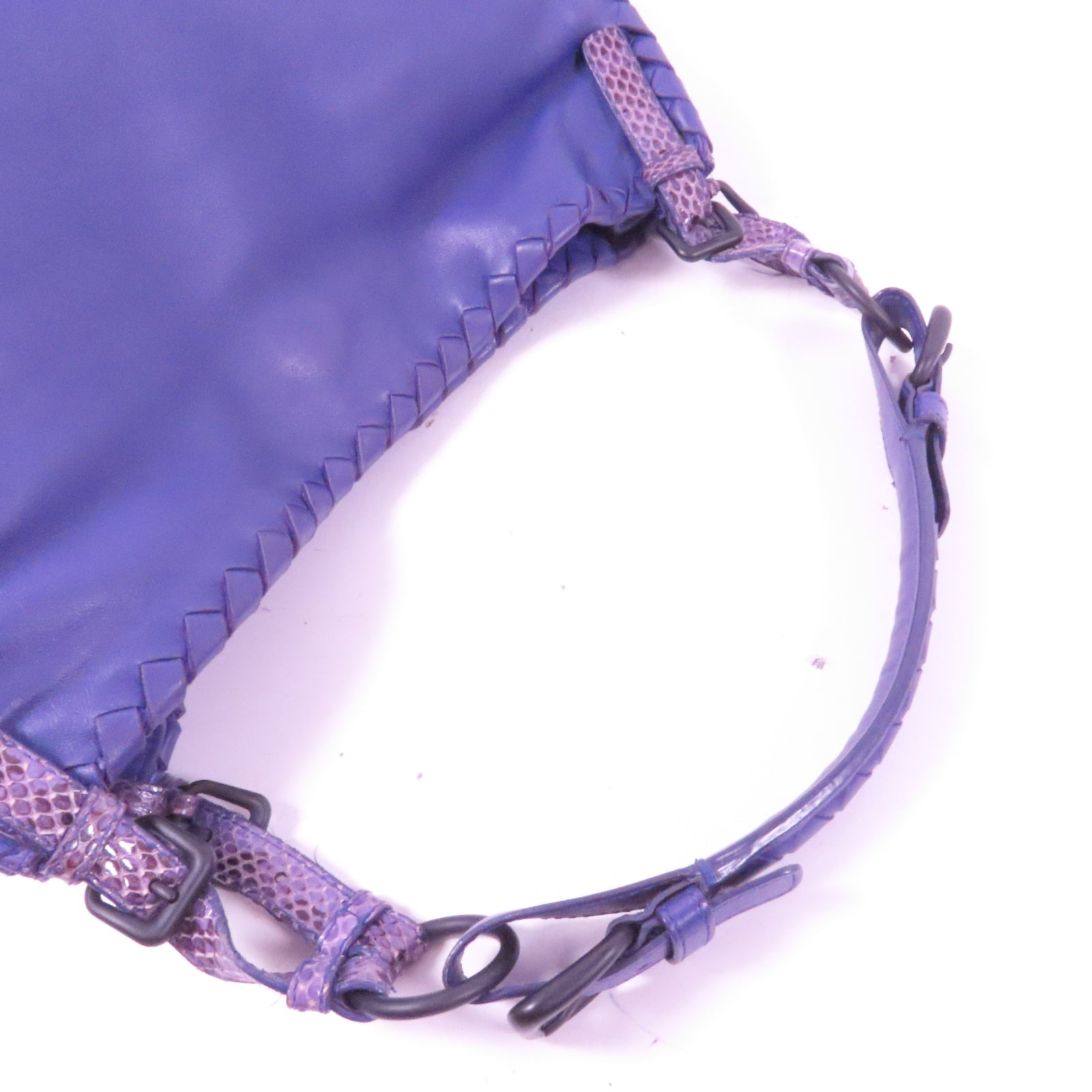 BOTTEGA VENETA 羊皮皮革/蛇皮皮革Shoulder Bag肩背袋紫色