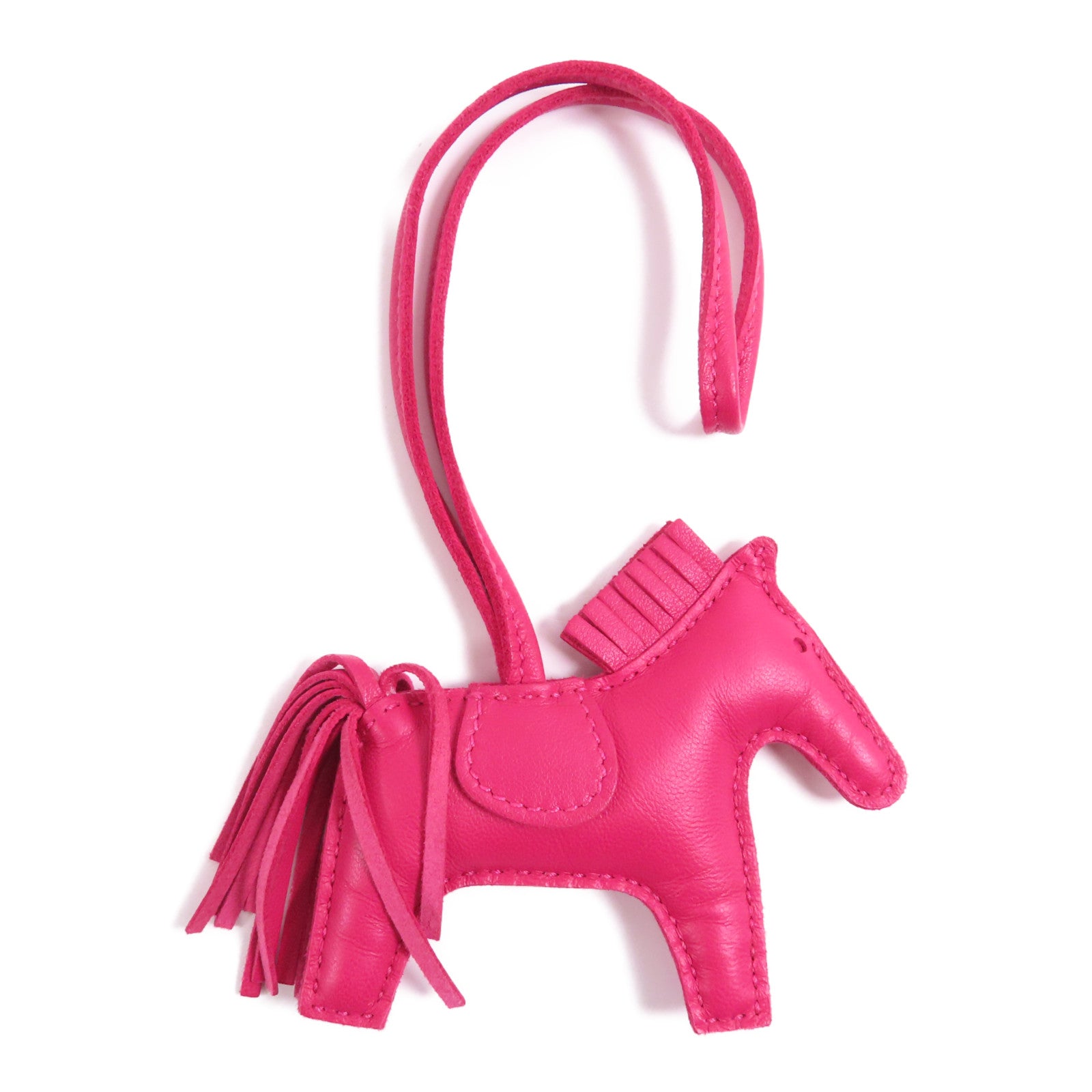 HERMES Milo皮革Rodeo PM掛飾Red